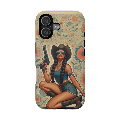 Americana 9mm Pinup Girl - Magnetic Impact‑Resistant Phone Case  iPhone 13-17 / Samsung S26  MagSafe Compatible