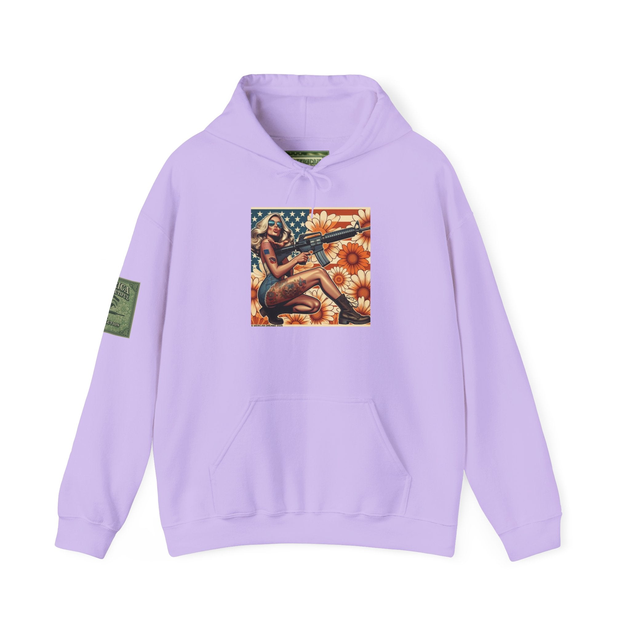 Retro Americana Pinup Gunslinger Hoodie — Vintage Pinup Girls Pullover