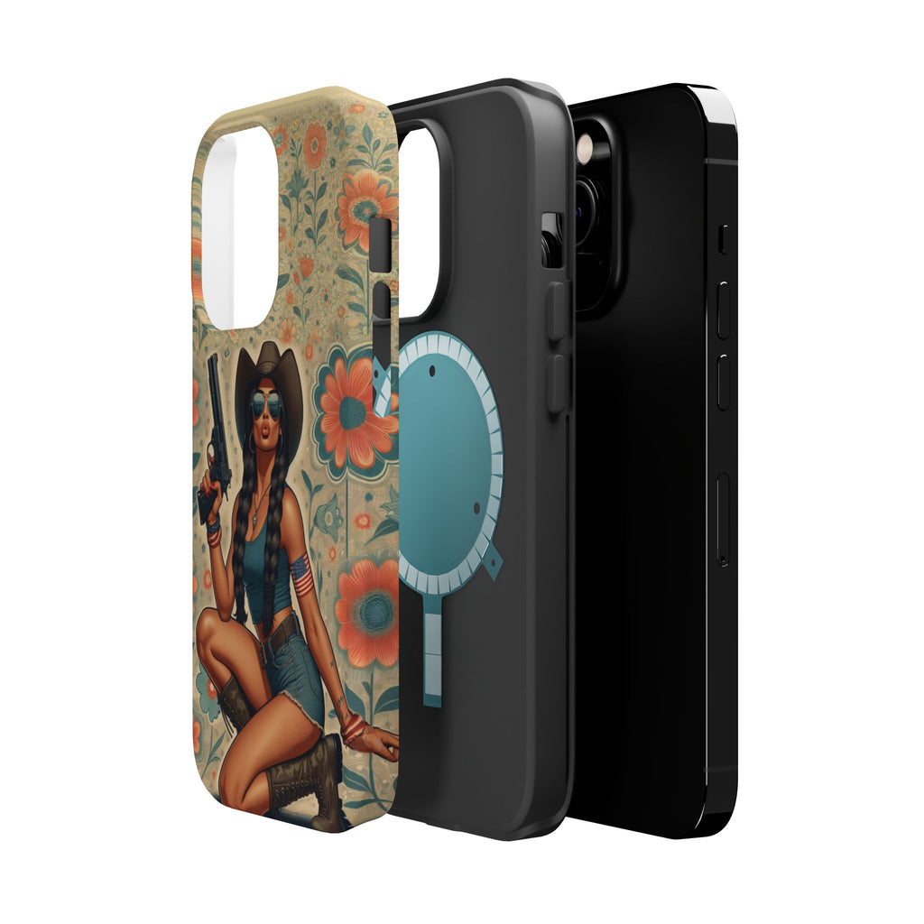 Americana 9mm Pinup Girl - Magnetic Impact‑Resistant Phone Case  iPhone 13-17 / Samsung S26  MagSafe Compatible