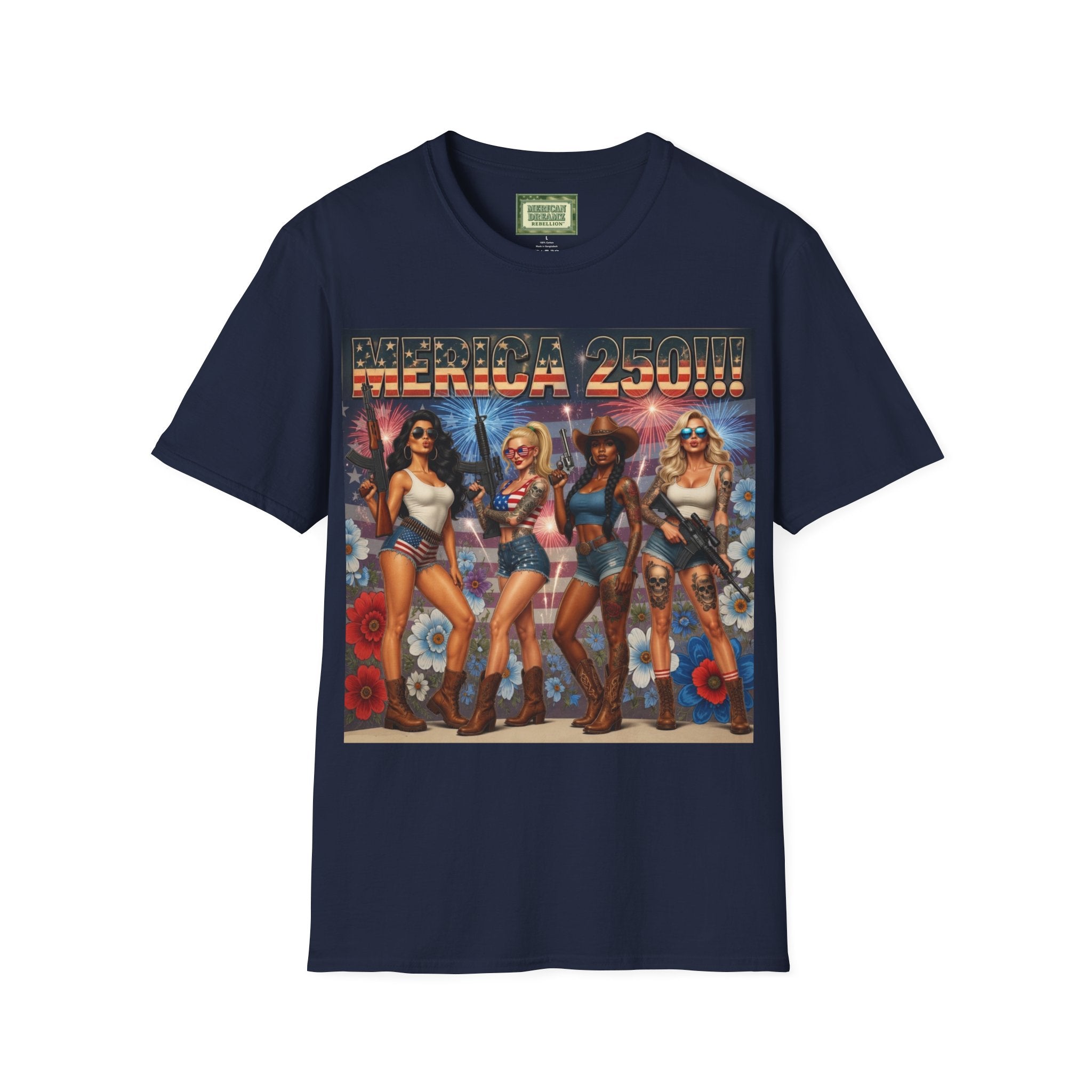 MERICAN DREAMZ REBELLION – MERICA 250!!!  Graphic T‑Shirt – 250 Years of Freedom 1776-2026 Graphic Tee-#3