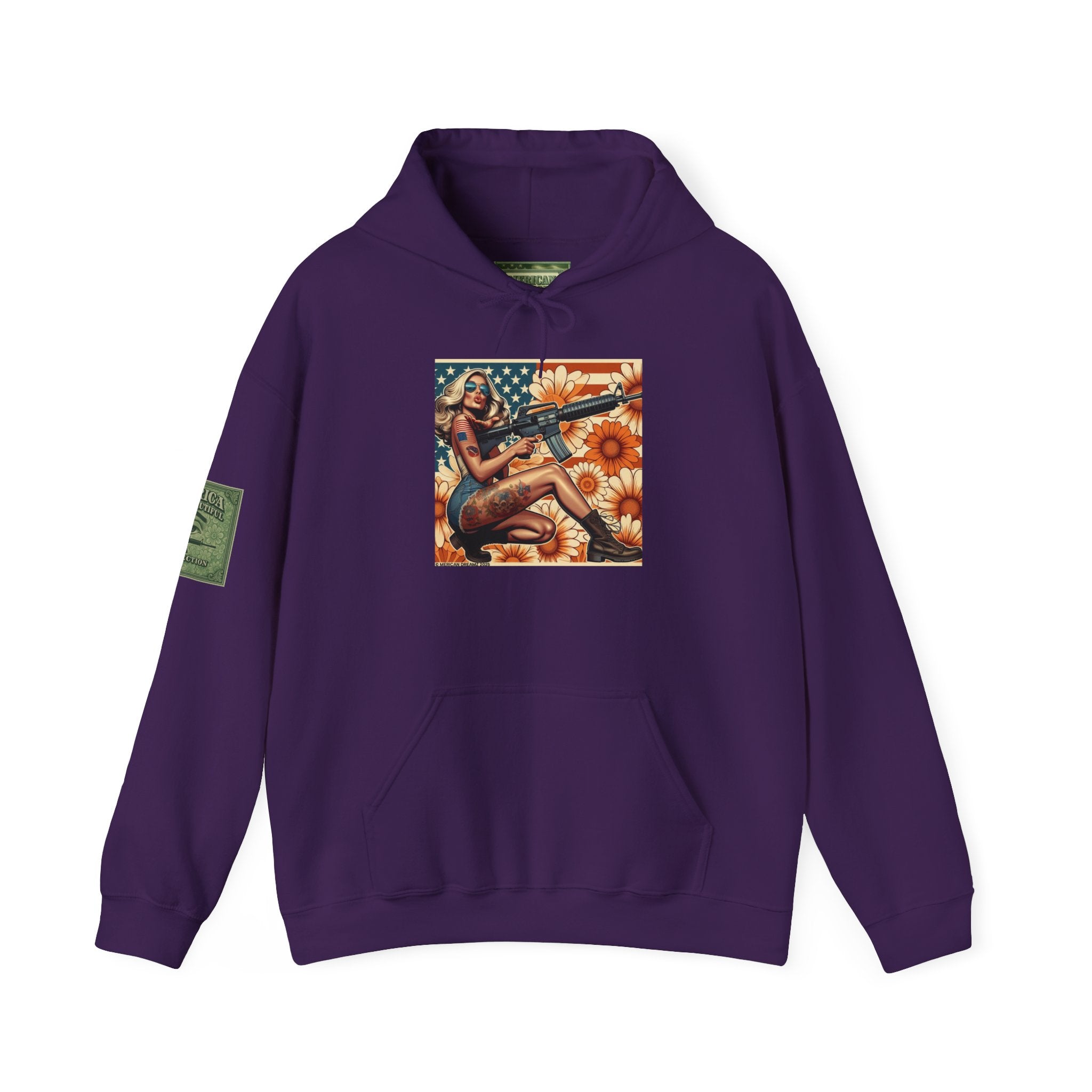 Retro Americana Pinup Gunslinger Hoodie — Vintage Pinup Girls Pullover