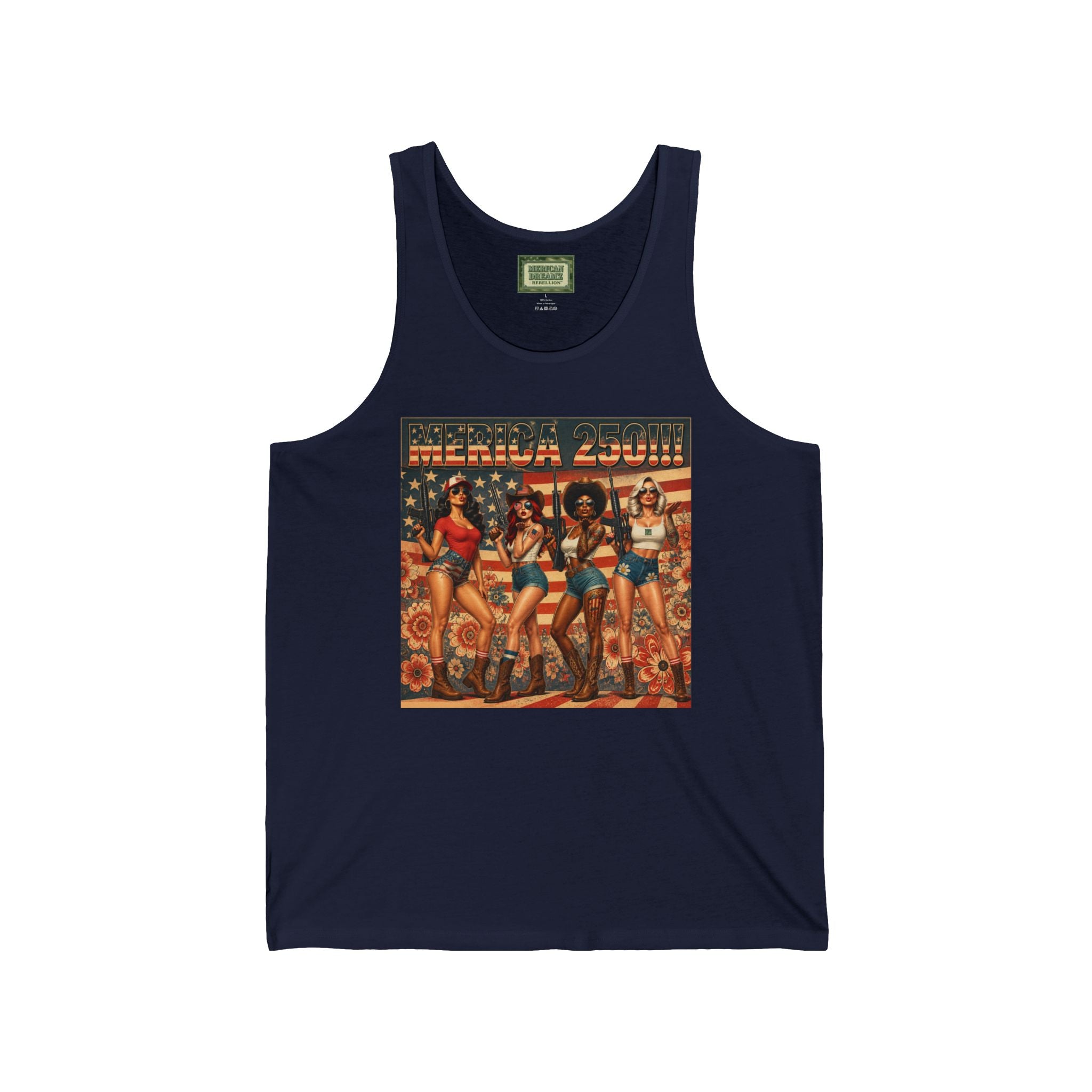 MERICAN DREAMZ REBELLION – MERICA 250!!! Tank Top – 250 Years of Freedom 1776-2026 Graphic Tank-#1
