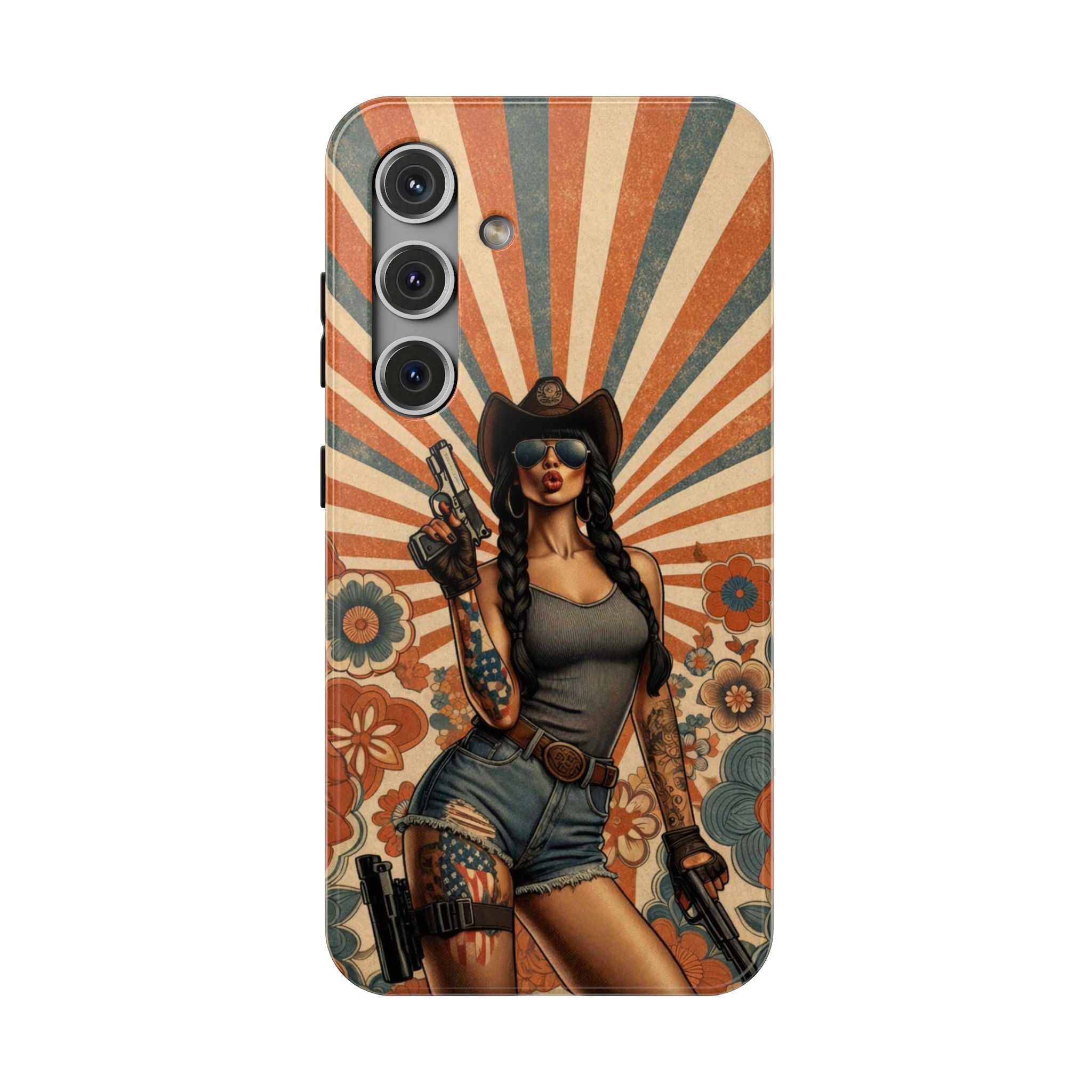 Americana 9mm Pinup Girl - Impact‑Resistant Phone Case   Samsung Galaxy Series S22 / S22+ / S22 Ultra - S25 / S25+ / S25 Ultra