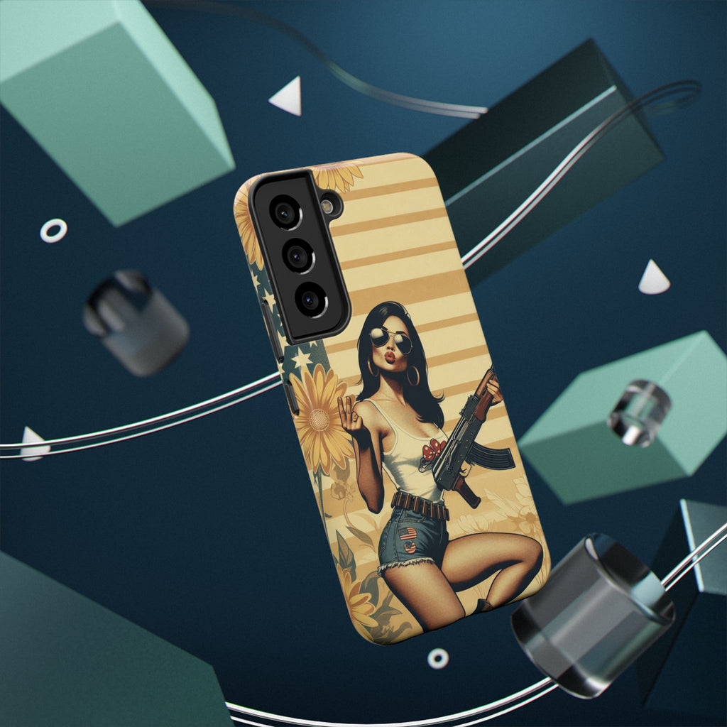 Americana AK-47 Pinup Girl - Impact‑Resistant Phone Case   Samsung Galaxy Series S22 / S22+ / S22 Ultra - S25 / S25+ / S25 Ultra