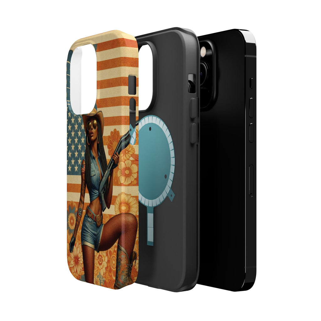 Americana 12GA Pinup Girl - Magnetic Impact‑Resistant Phone Case  iPhone 13-17 / Samsung S26  MagSafe Compatible