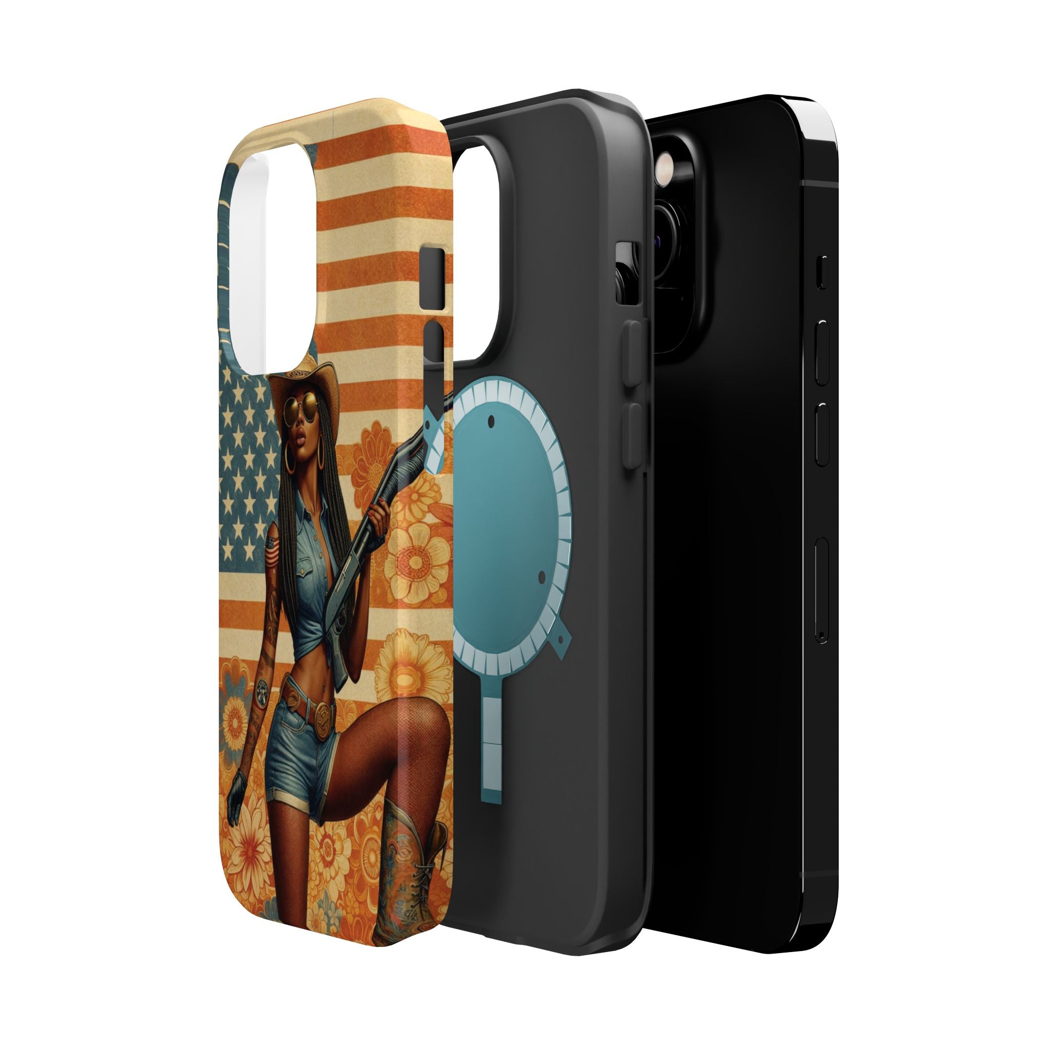 Americana 12GA Pinup Girl - Magnetic Impact‑Resistant Phone Case  iPhone 13-17 / Samsung S26  MagSafe Compatible