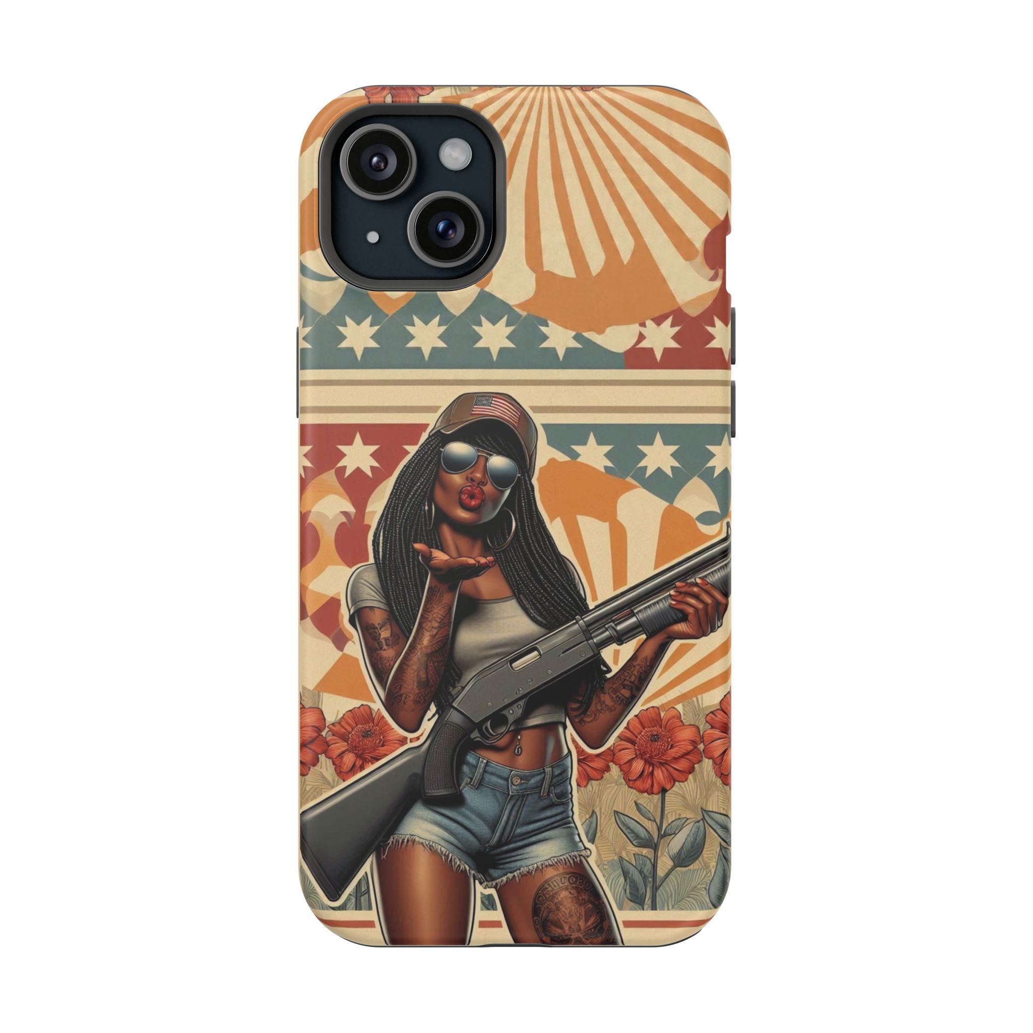 Americana 12GA Pinup Girl - Magnetic Impact‑Resistant Phone Case  iPhone 13-17 / Samsung S26  MagSafe Compatible