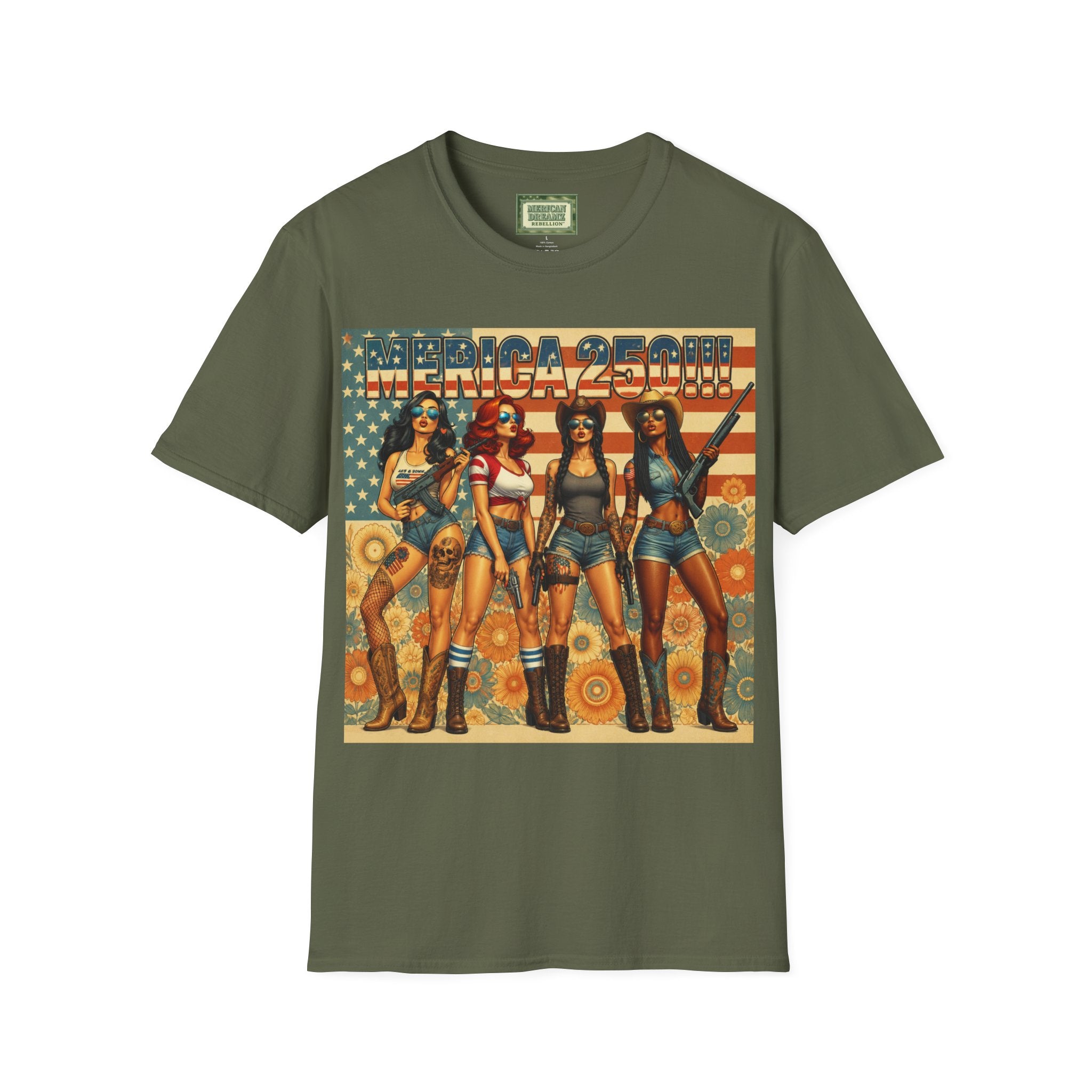 MERICAN DREAMZ REBELLION – MERICA 250!!!  Graphic T‑Shirt – 250 Years of Freedom 1776-2026 Graphic Tee-#2