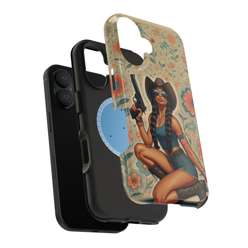 Americana 9mm Pinup Girl - Magnetic Impact‑Resistant Phone Case  iPhone 13-17 / Samsung S26  MagSafe Compatible