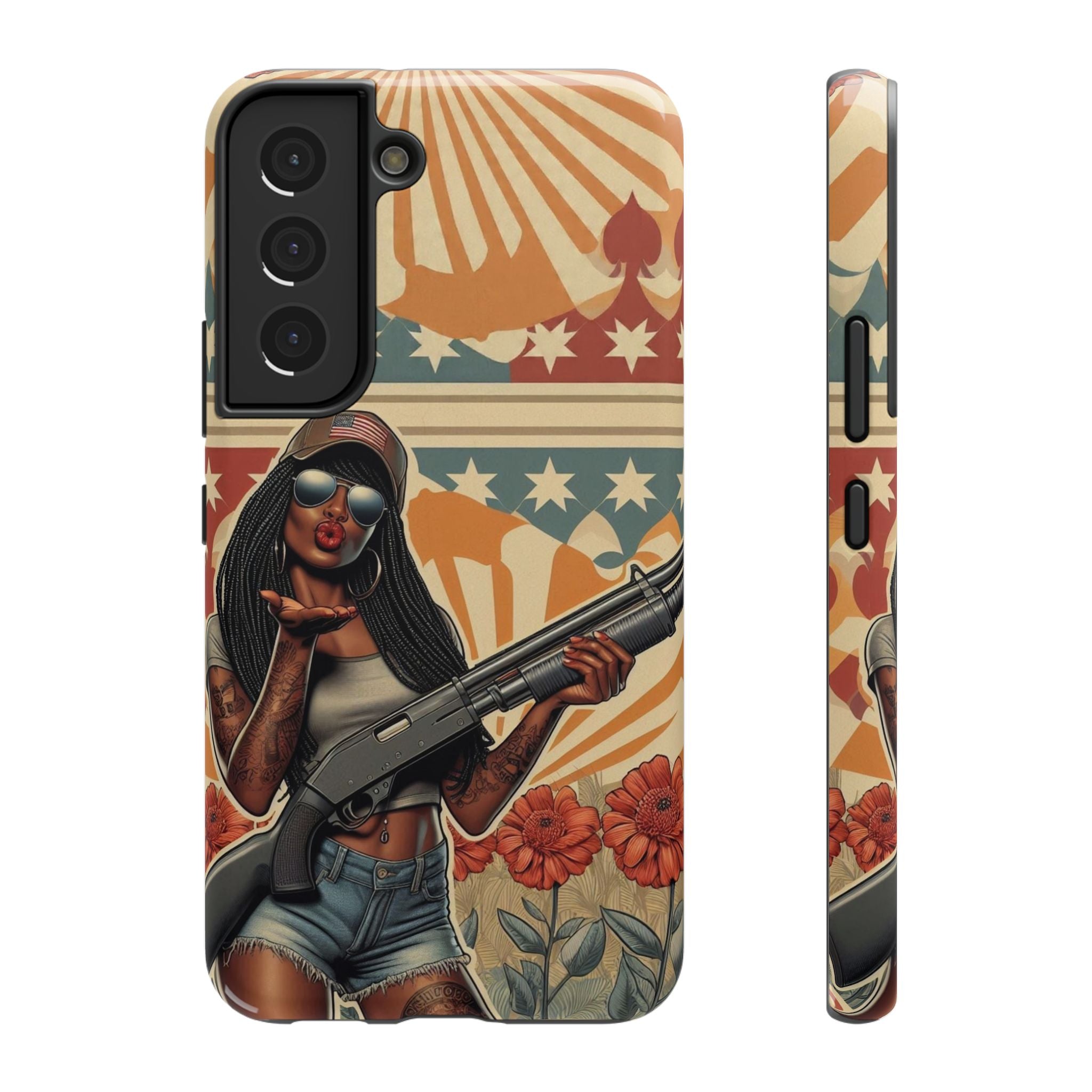 Americana 12 Gauge Pinup Girl - Impact‑Resistant Phone Case   Samsung Galaxy Series S22 / S22+ / S22 Ultra - S25 / S25+ / S25 Ultra