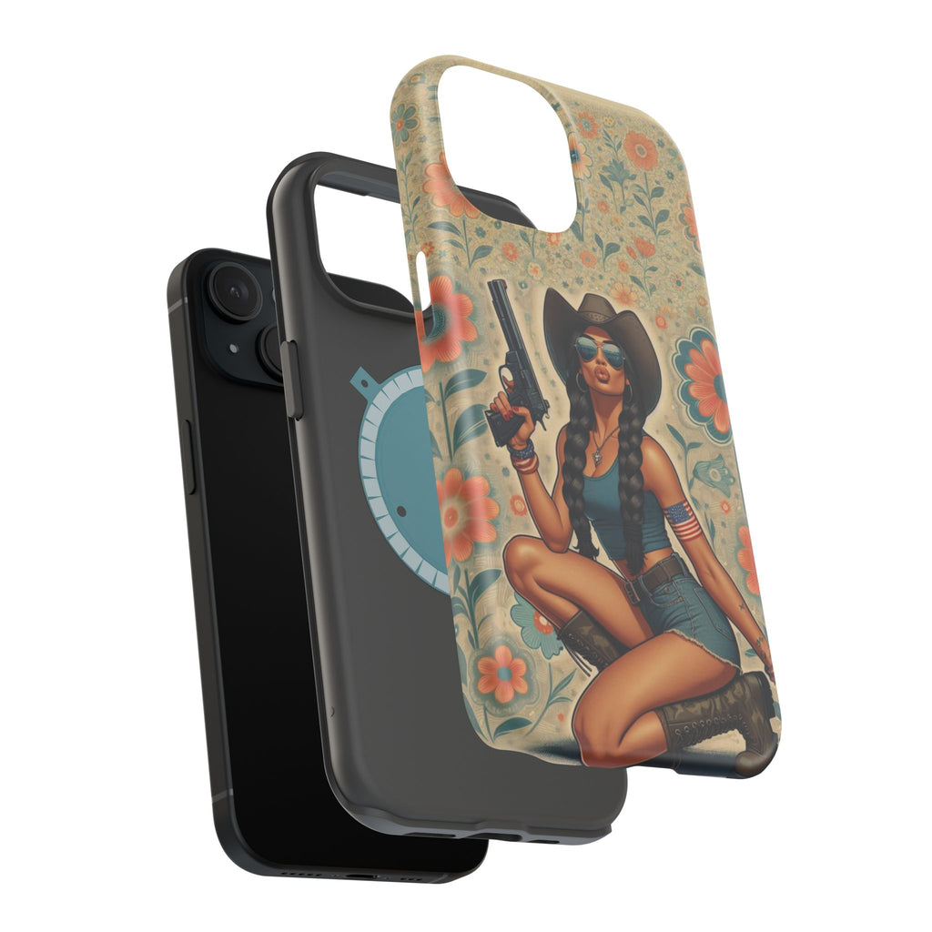 Americana 9mm Pinup Girl - Magnetic Impact‑Resistant Phone Case  iPhone 13-17 / Samsung S26  MagSafe Compatible