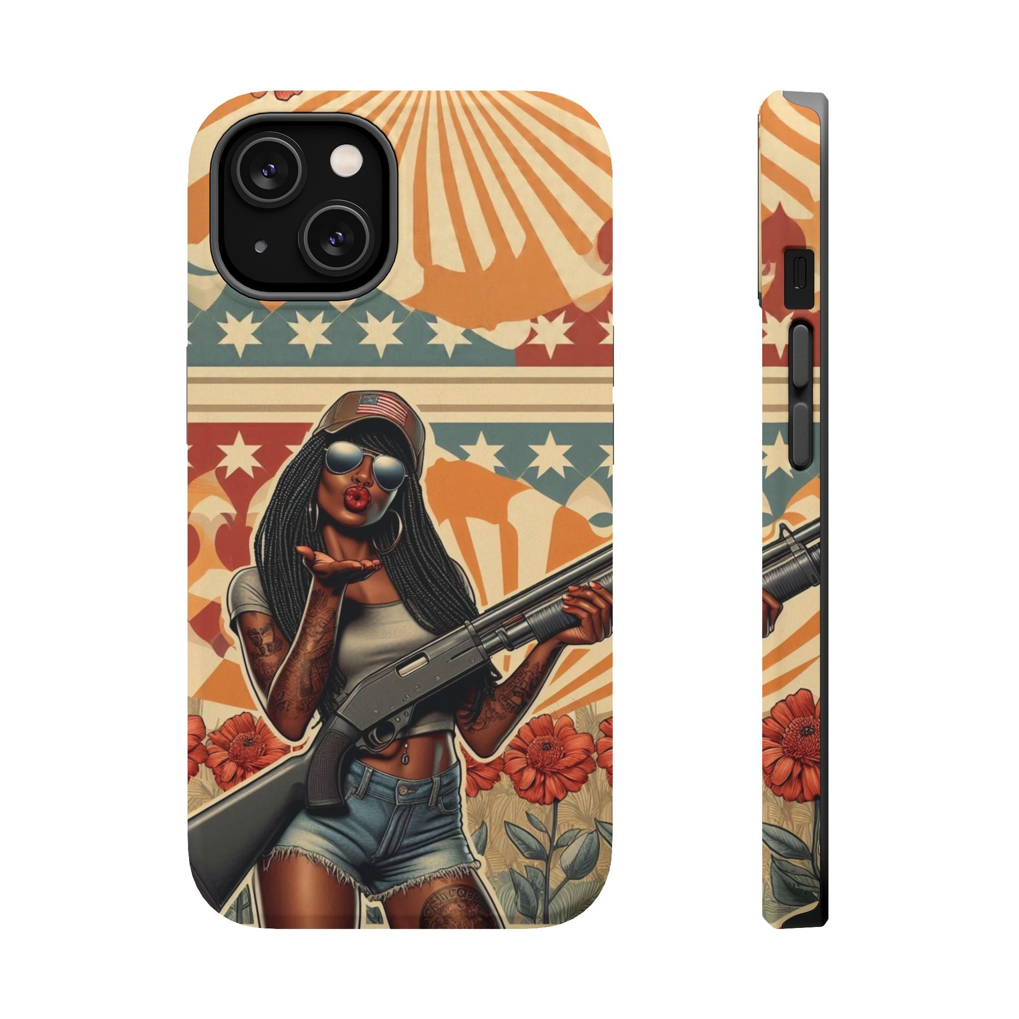 Americana 12GA Pinup Girl - Magnetic Impact‑Resistant Phone Case  iPhone 13-17 / Samsung S26  MagSafe Compatible
