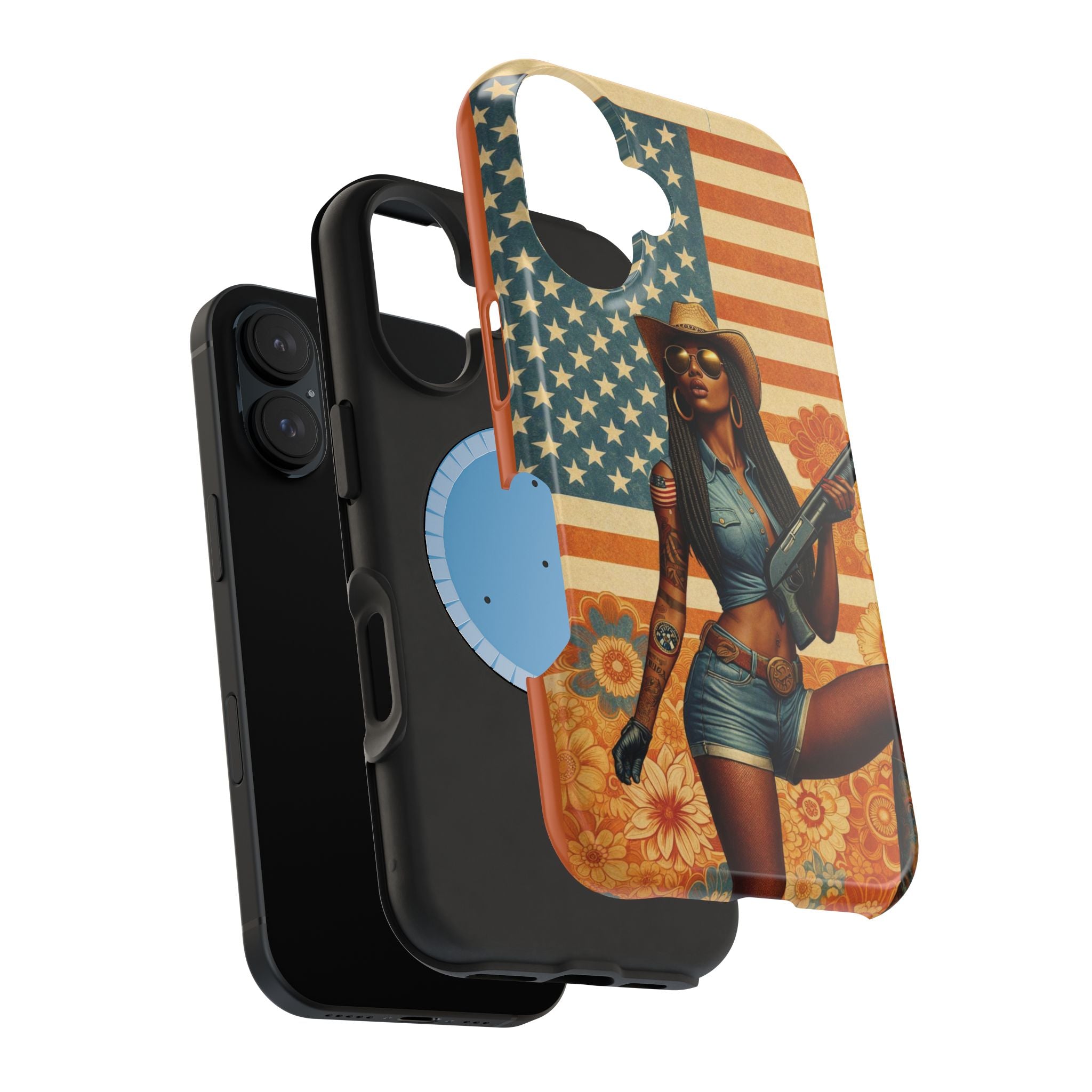 Americana 12GA Pinup Girl - Magnetic Impact‑Resistant Phone Case  iPhone 13-17 / Samsung S26  MagSafe Compatible