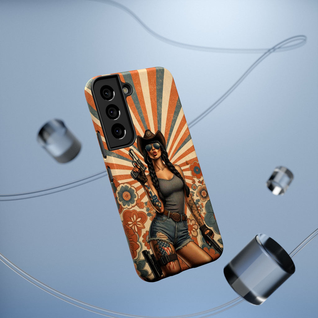 Americana 9mm Pinup Girl - Impact‑Resistant Phone Case   Samsung Galaxy Series S22 / S22+ / S22 Ultra - S25 / S25+ / S25 Ultra