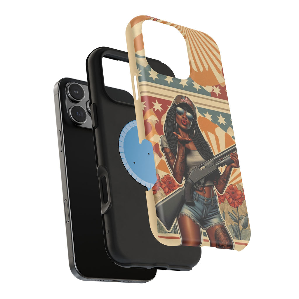 Americana 12GA Pinup Girl - Magnetic Impact‑Resistant Phone Case  iPhone 13-17 / Samsung S26  MagSafe Compatible