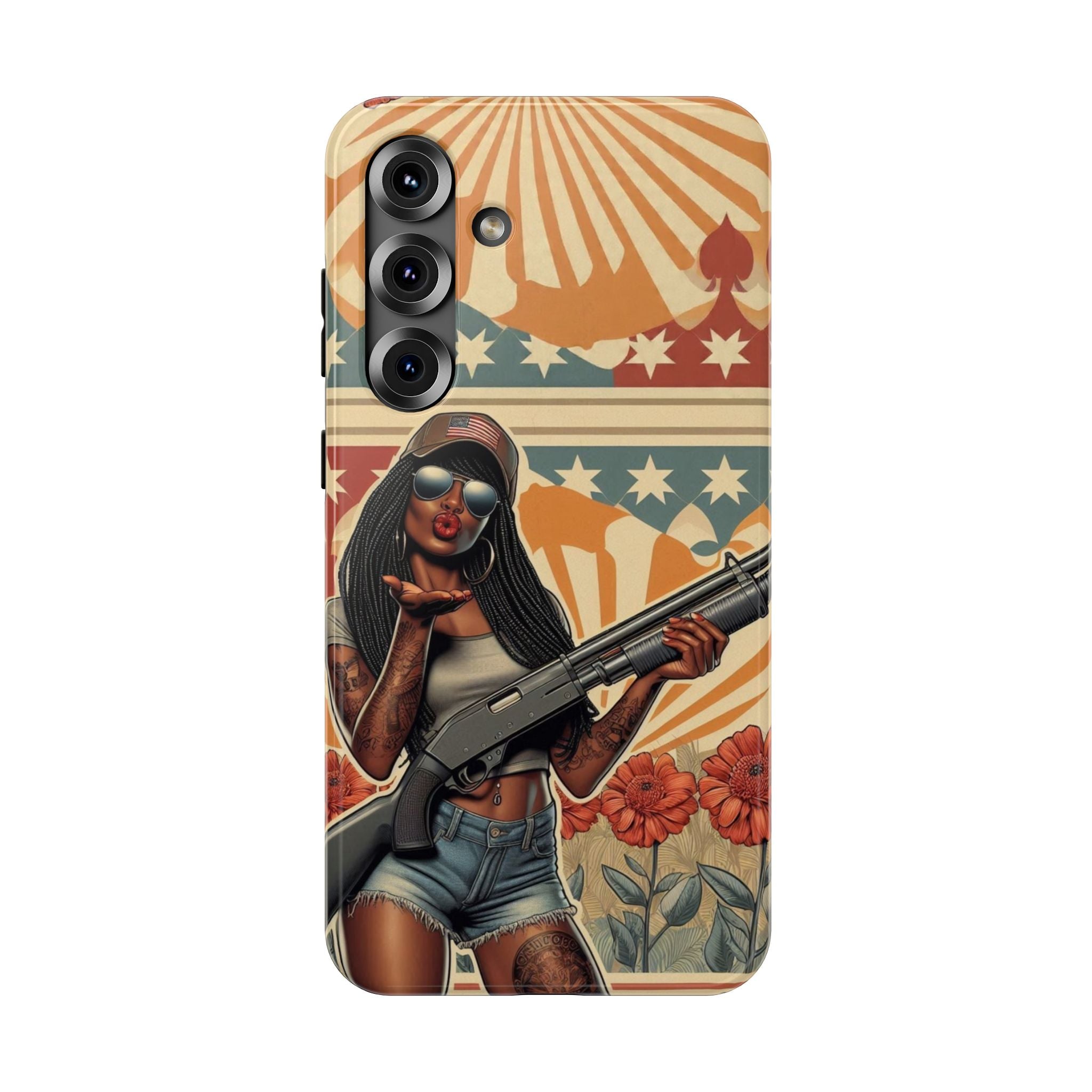 Americana 12 Gauge Pinup Girl - Impact‑Resistant Phone Case   Samsung Galaxy Series S22 / S22+ / S22 Ultra - S25 / S25+ / S25 Ultra