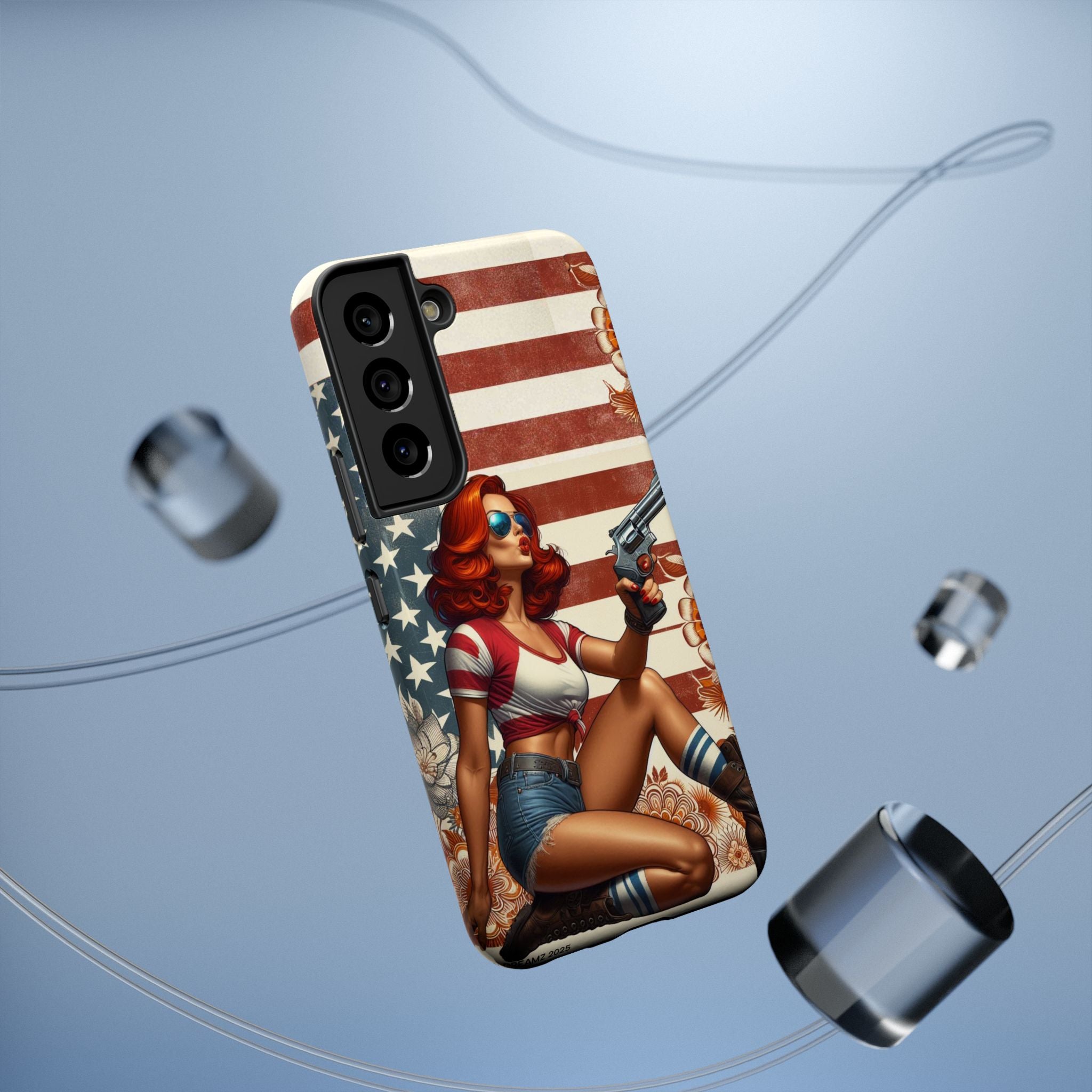 Americana 44 Magnum Pinup Girl - Impact‑Resistant Phone Case   Samsung Galaxy Series S22 / S22+ / S22 Ultra - S25 / S25+ / S25 Ultra