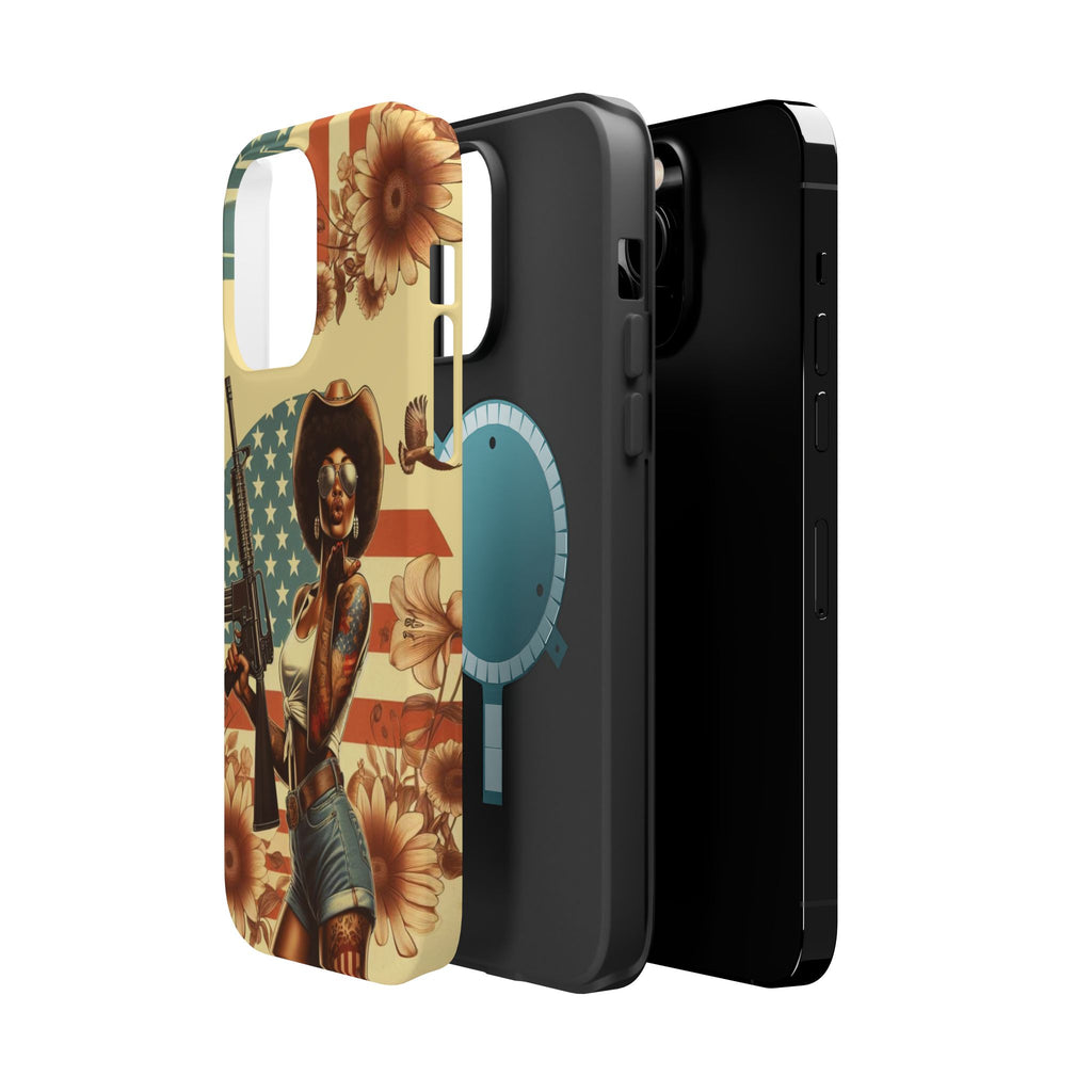Americana AR-15 Pinup Girl - Magnetic Impact‑Resistant Phone Case  iPhone 13-17 / Samsung S26  MagSafe Compatible