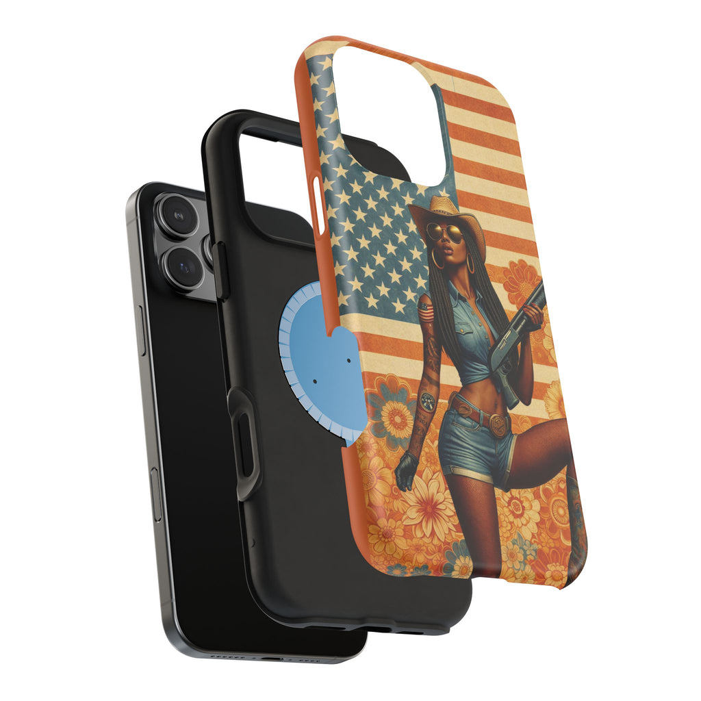 Americana 12GA Pinup Girl - Magnetic Impact‑Resistant Phone Case  iPhone 13-17 / Samsung S26  MagSafe Compatible