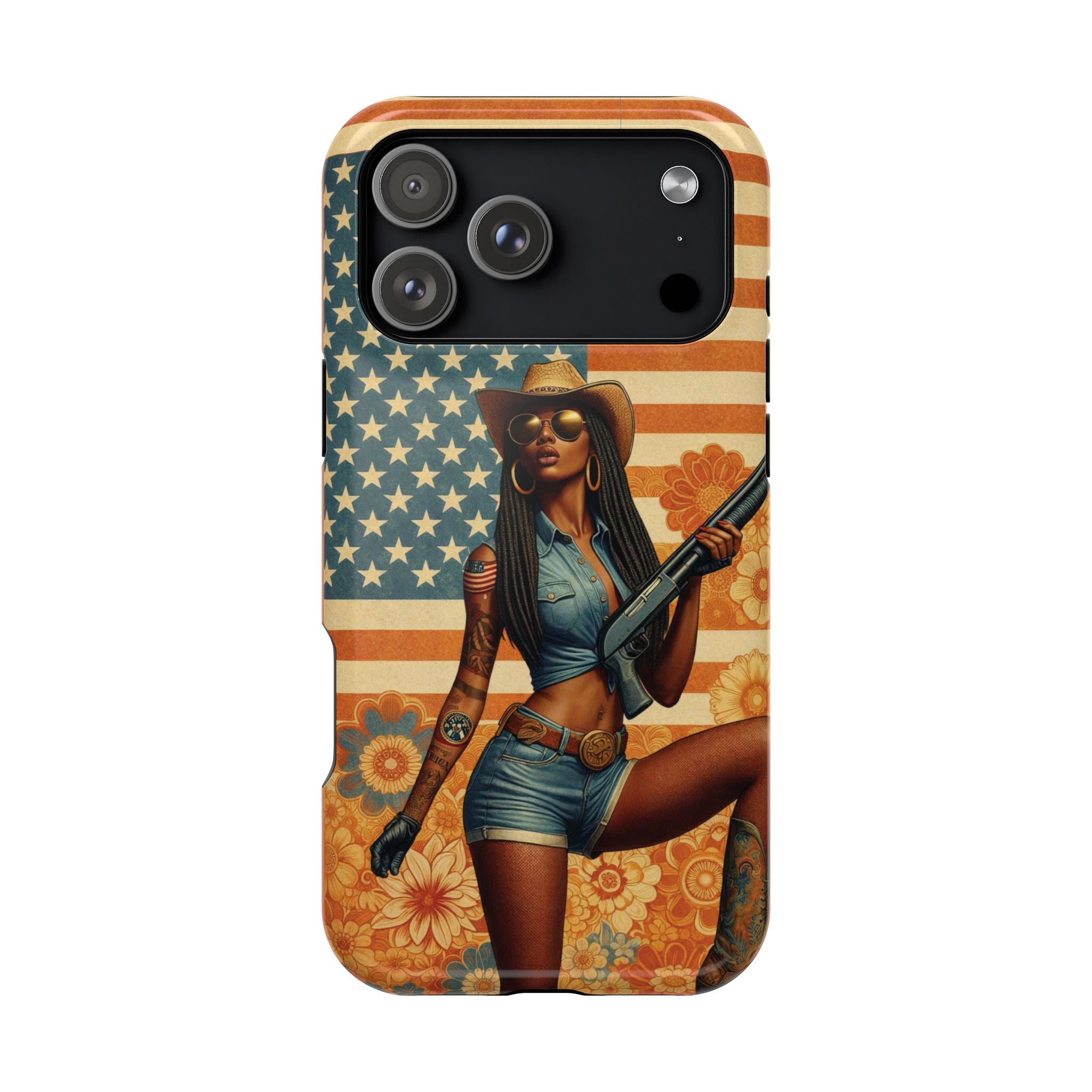 Americana 12GA Pinup Girl - Magnetic Impact‑Resistant Phone Case  iPhone 13-17 / Samsung S26  MagSafe Compatible