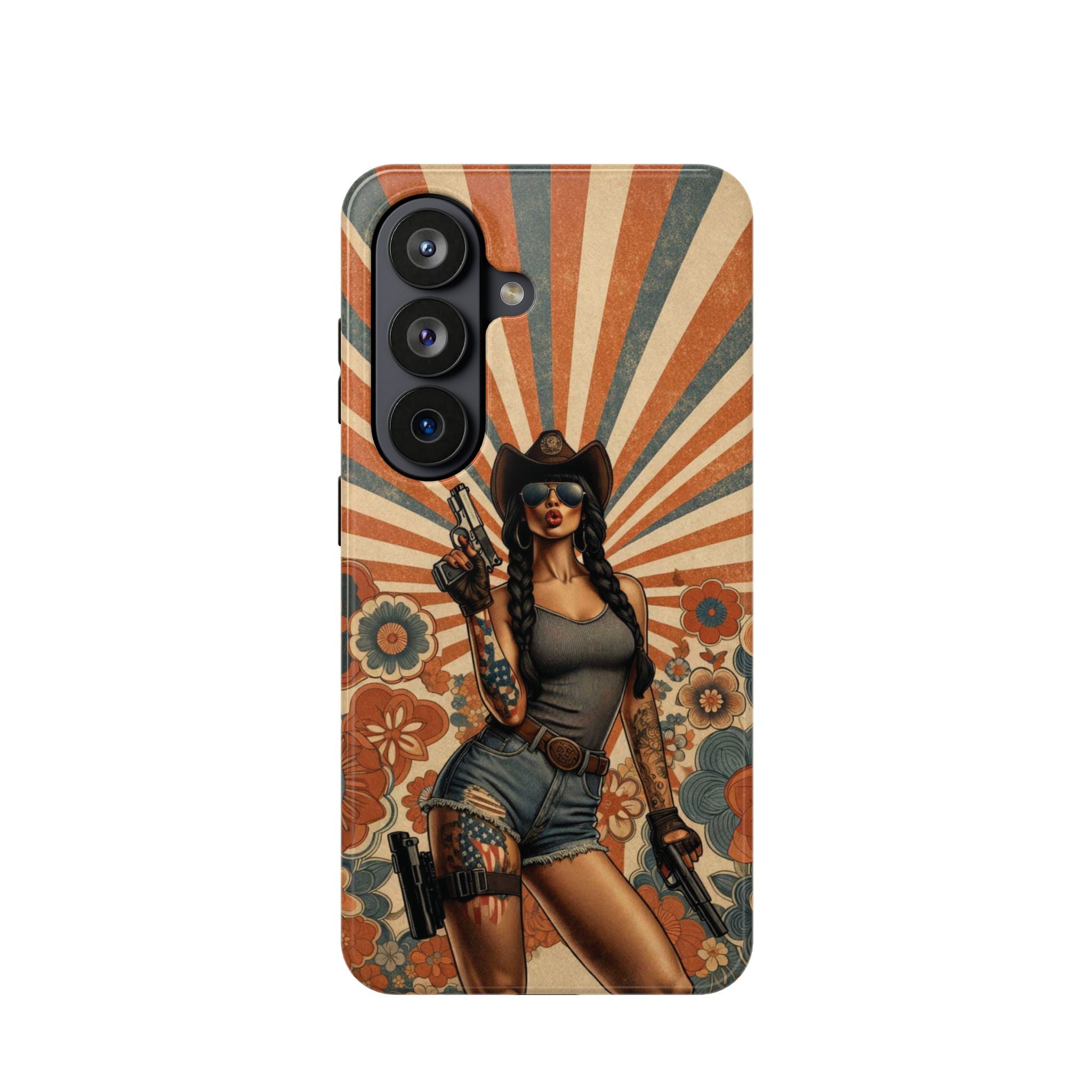 Americana 9mm Pinup Girl - Magnetic Impact‑Resistant Phone Case  iPhone 13-17 / Samsung S26  MagSafe Compatible