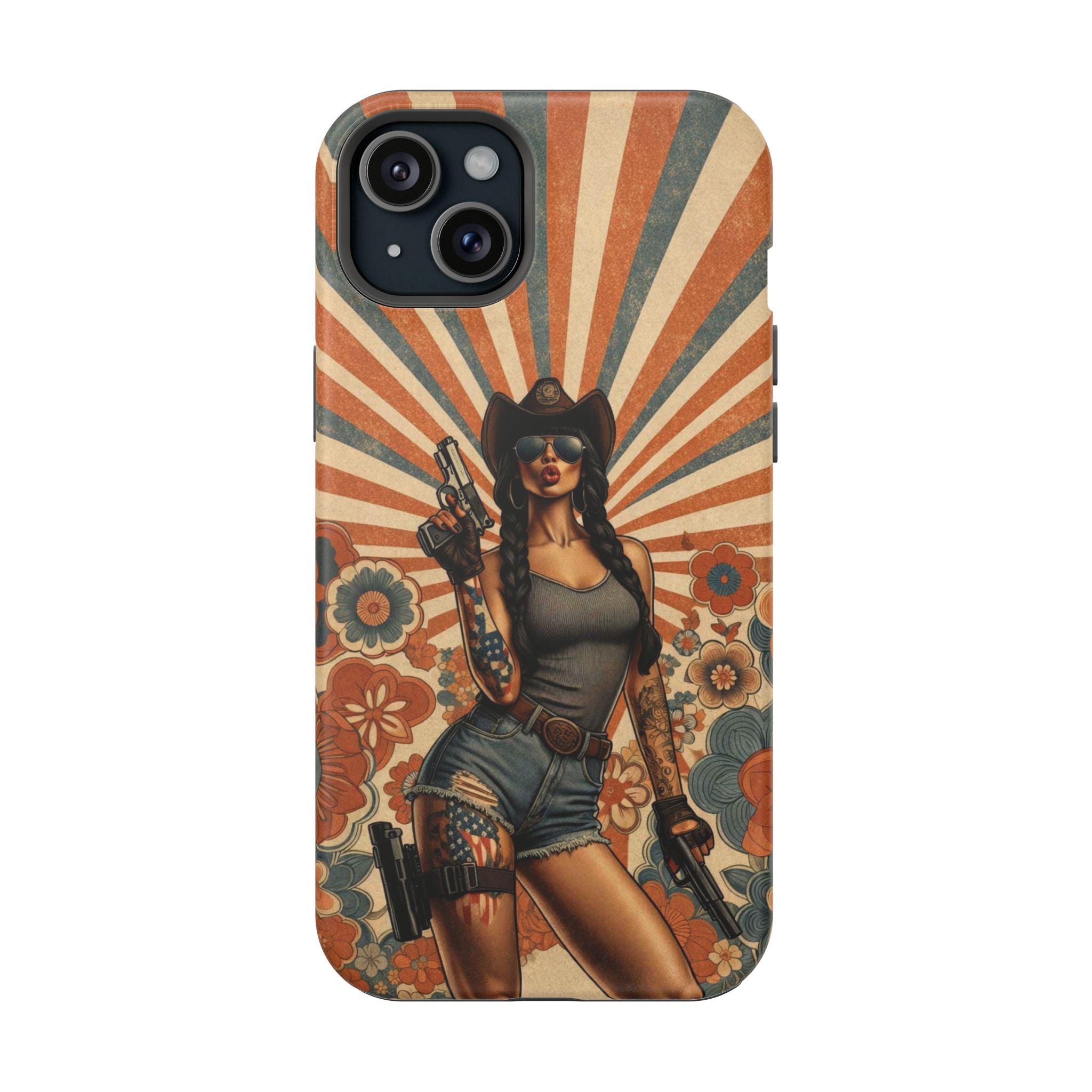 Americana 9mm Pinup Girl - Magnetic Impact‑Resistant Phone Case  iPhone 13-17 / Samsung S26  MagSafe Compatible