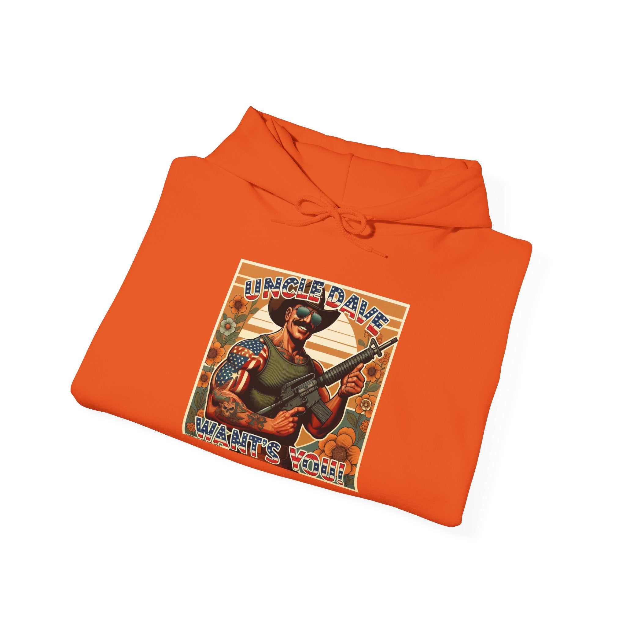 Patriotic 'Uncle Dave Wants You' Hoodie — Gunslinger Girls Rifle Retro Illustration (US Only)
