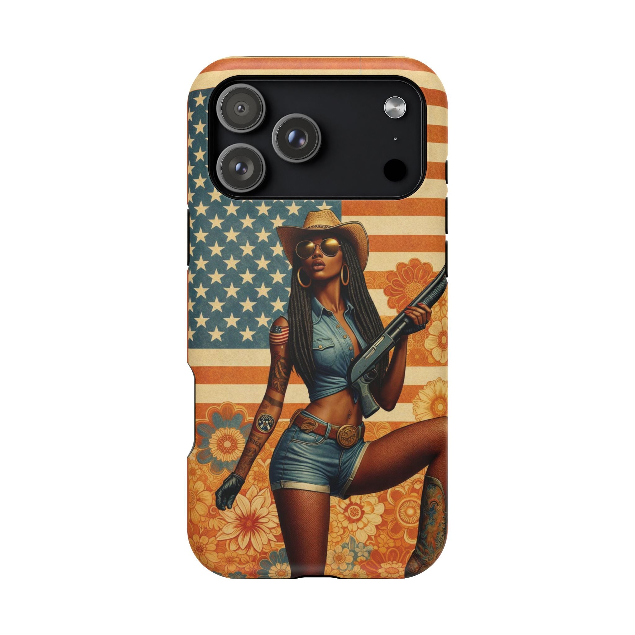 Americana 12GA Pinup Girl - Magnetic Impact‑Resistant Phone Case  iPhone 13-17 / Samsung S26  MagSafe Compatible