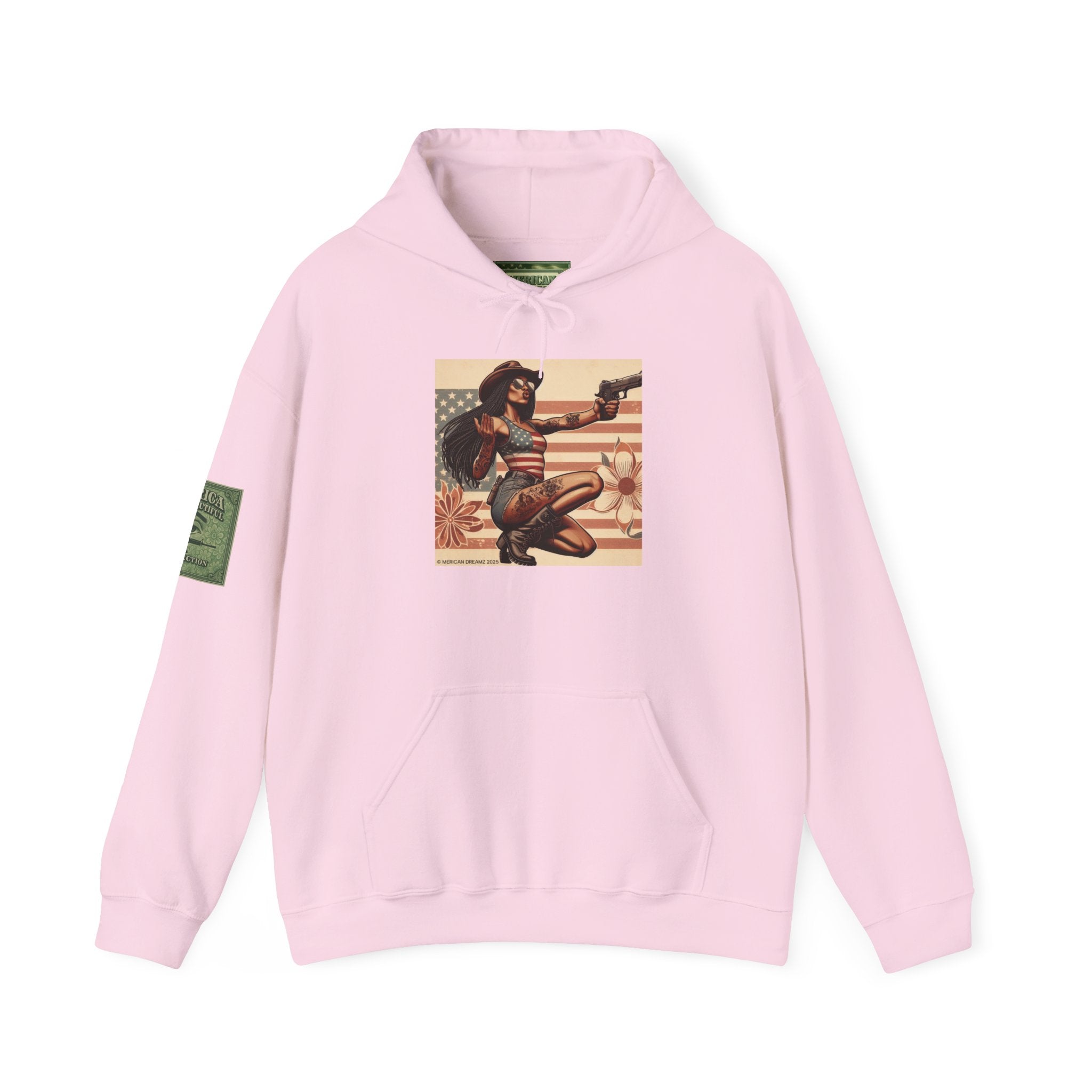 Retro Americana Pinup Gunslinger Hoodie — Vintage Pinup Girls Pullover