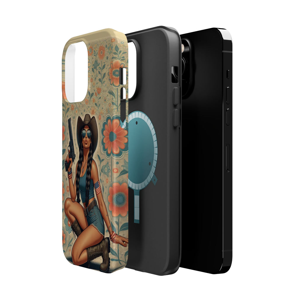 Americana 9mm Pinup Girl - Magnetic Impact‑Resistant Phone Case  iPhone 13-17 / Samsung S26  MagSafe Compatible