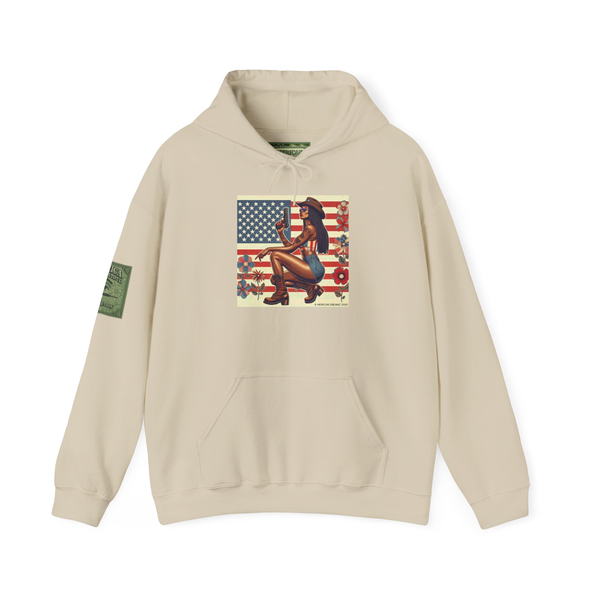 Retro Americana Pinup Gunslinger Hoodie — Vintage Pinup Girls Pullover