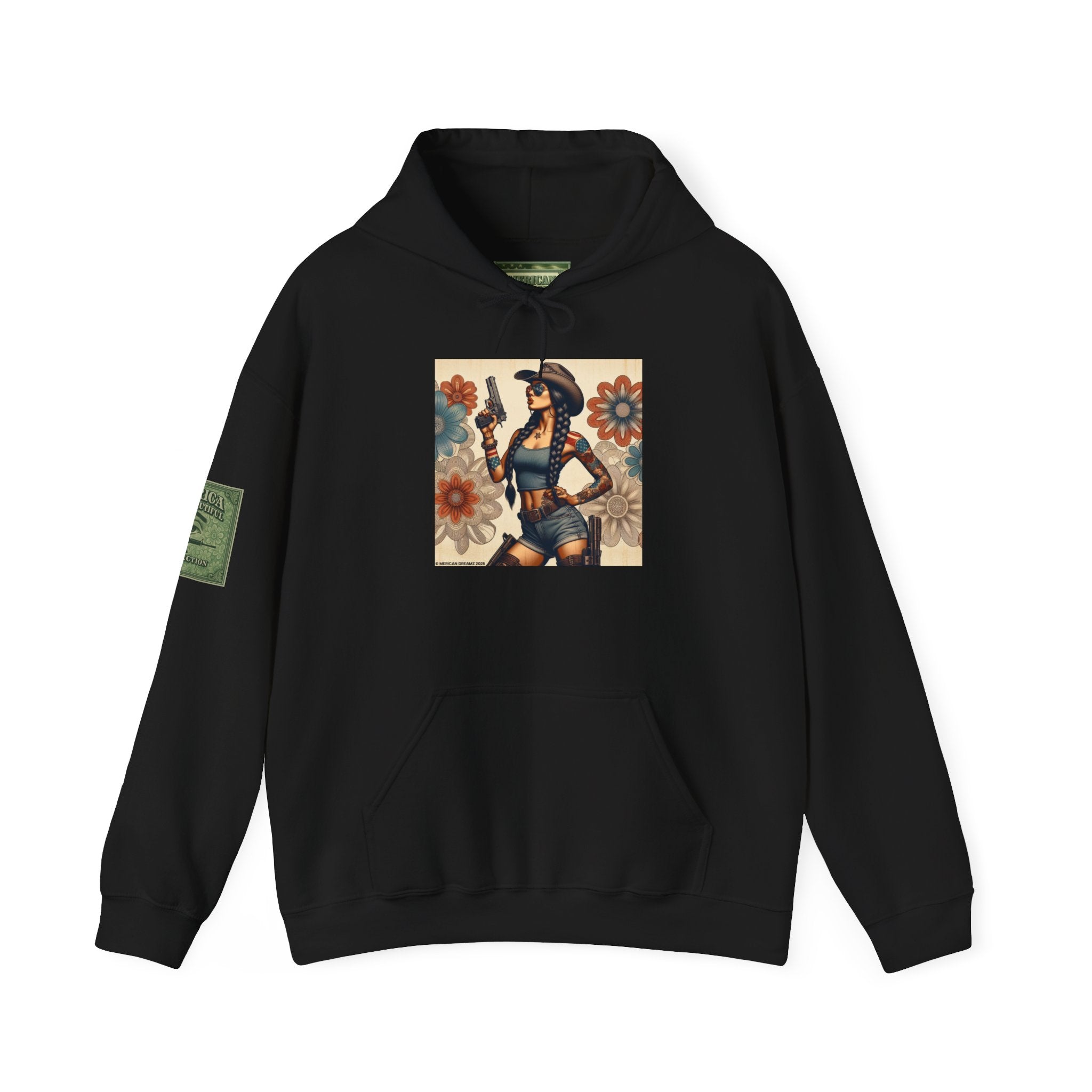 Retro Americana Pinup Gunslinger Hoodie — Vintage Pinup Girls Pullover