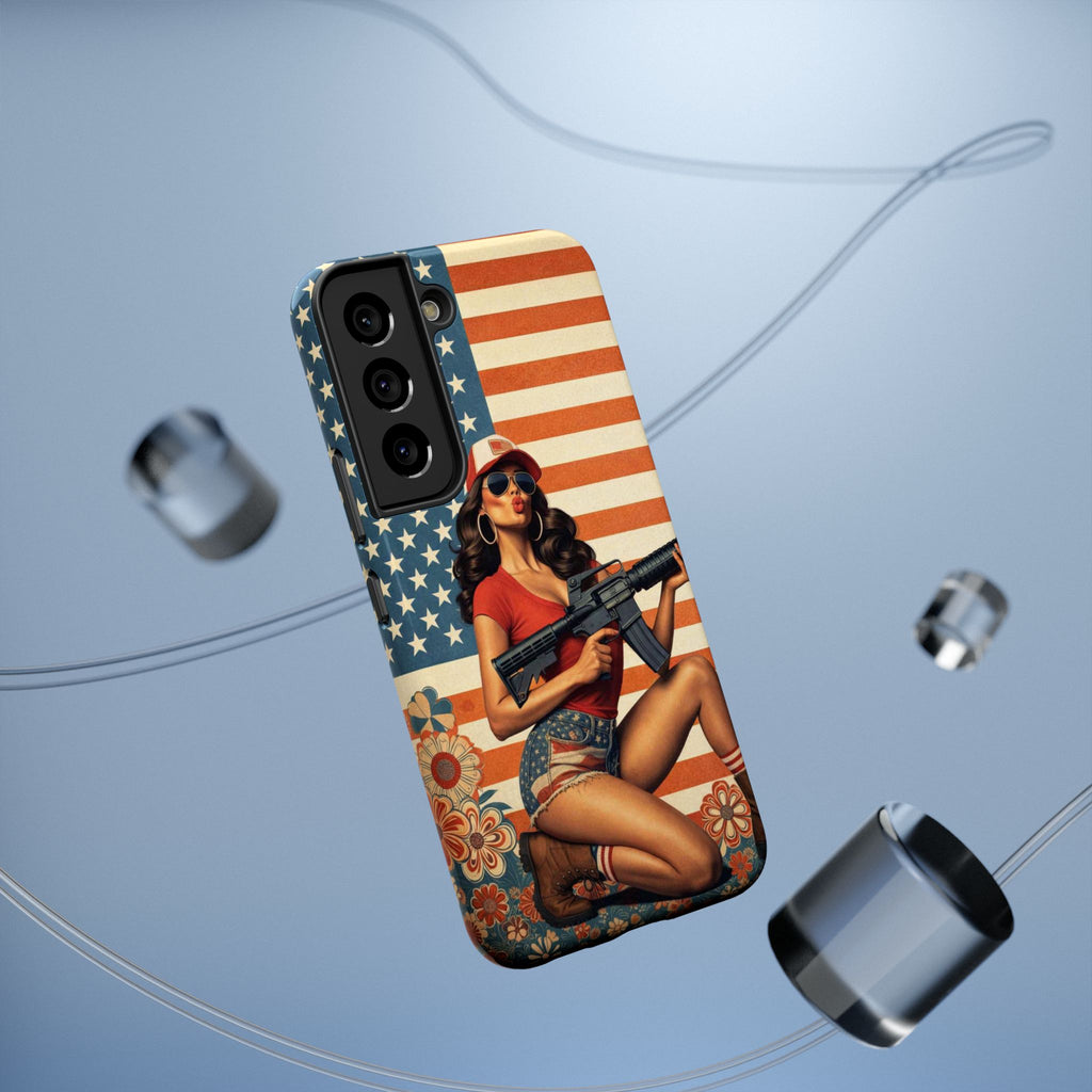 Americana AR-15 Pinup Girl - Impact‑Resistant Phone Case   Samsung Galaxy Series S22 / S22+ / S22 Ultra - S25 / S25+ / S25 Ultra