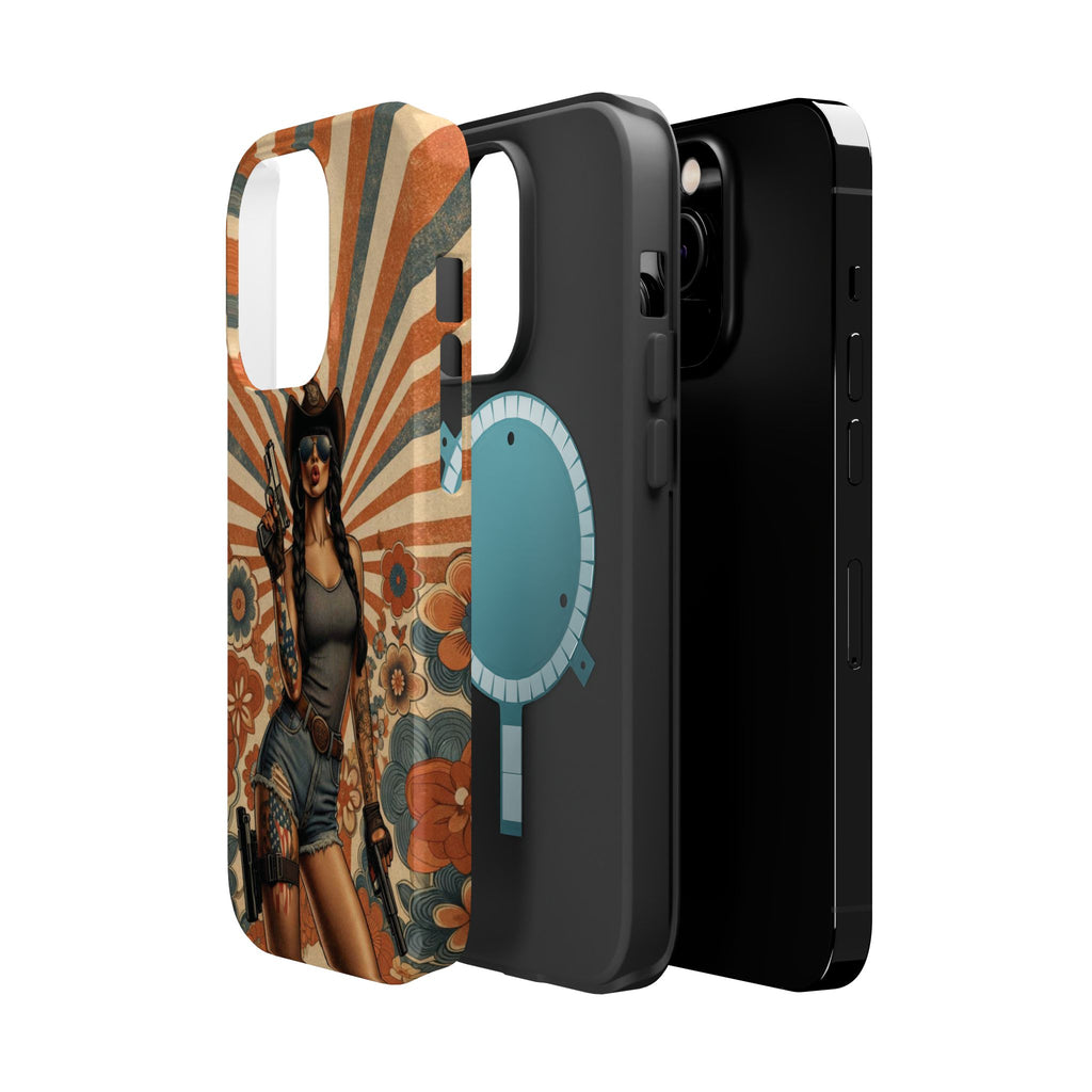 Americana 9mm Pinup Girl - Magnetic Impact‑Resistant Phone Case  iPhone 13-17 / Samsung S26  MagSafe Compatible