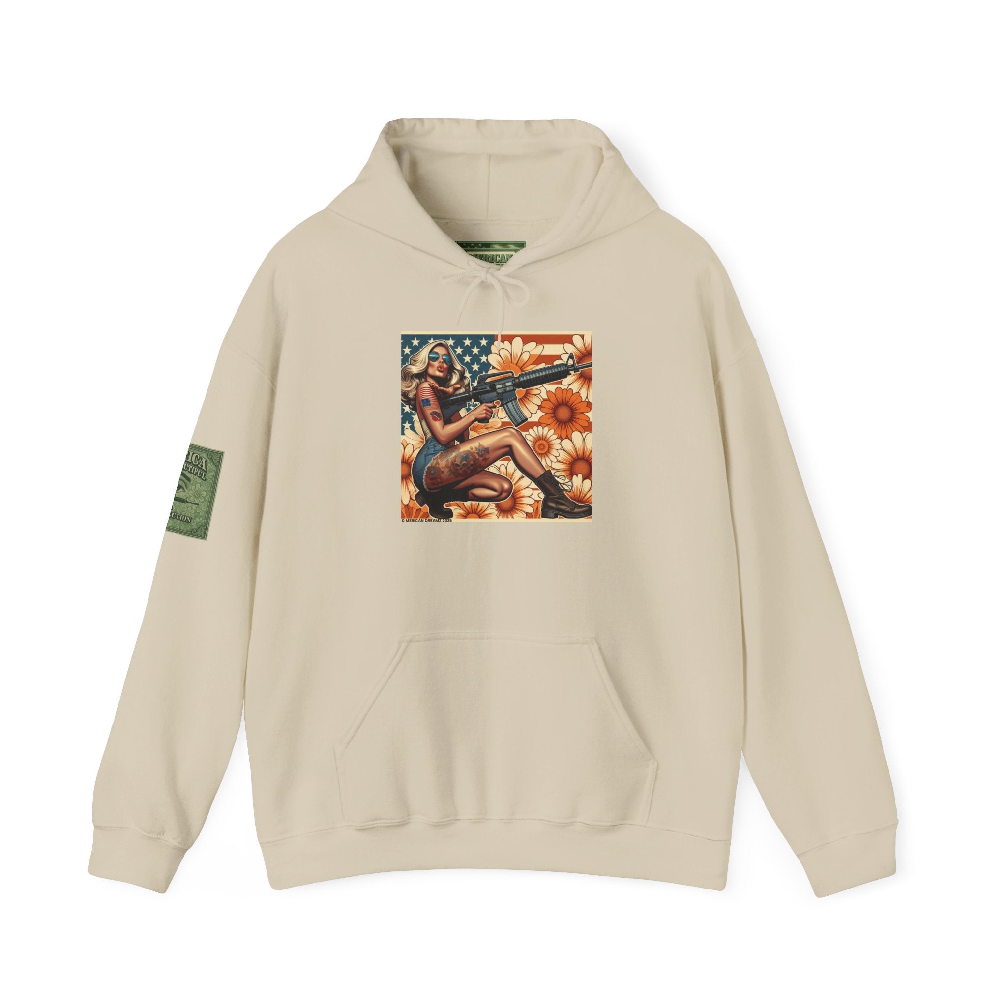 Retro Americana Pinup Gunslinger Hoodie — Vintage Pinup Girls Pullover