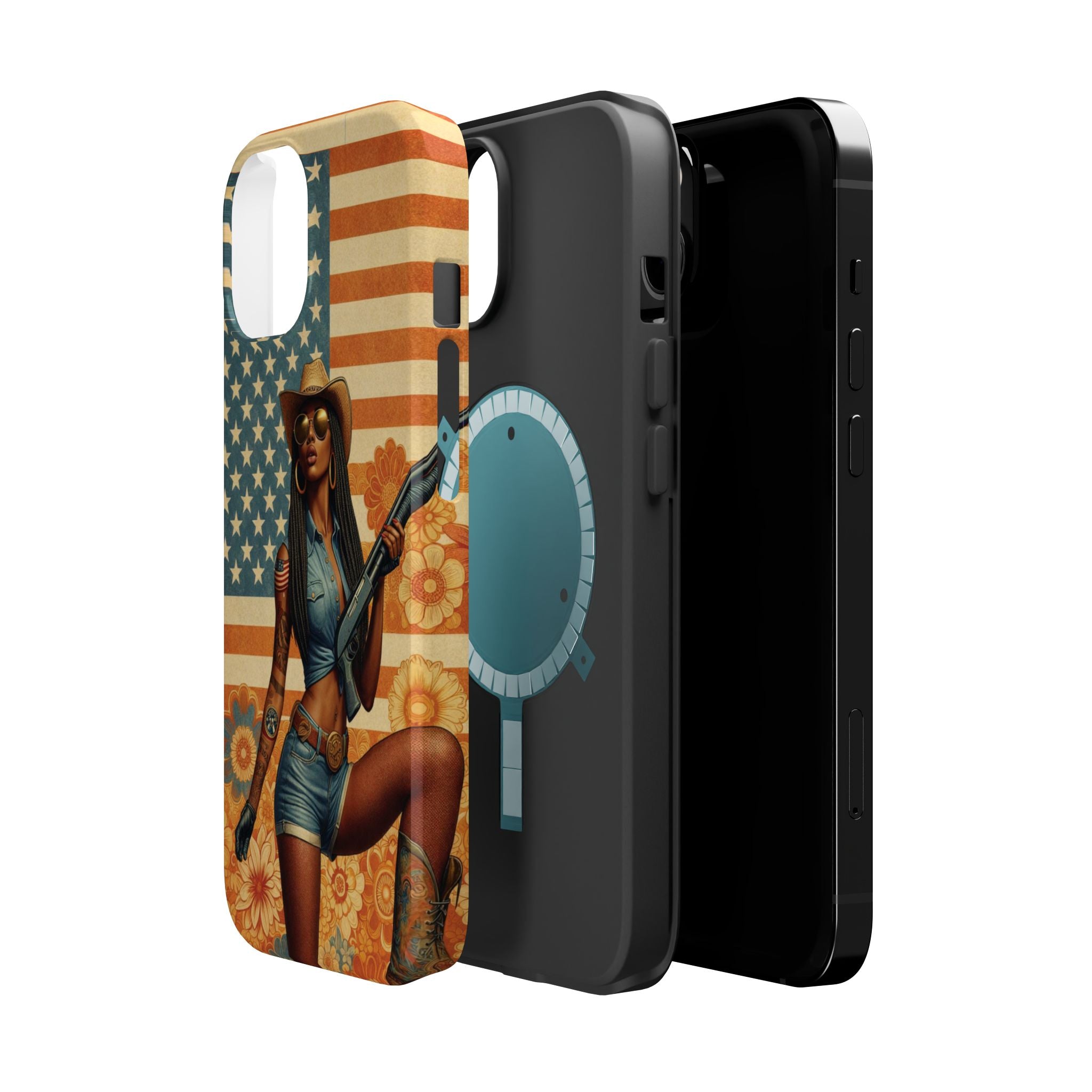 Americana 12GA Pinup Girl - Magnetic Impact‑Resistant Phone Case  iPhone 13-17 / Samsung S26  MagSafe Compatible