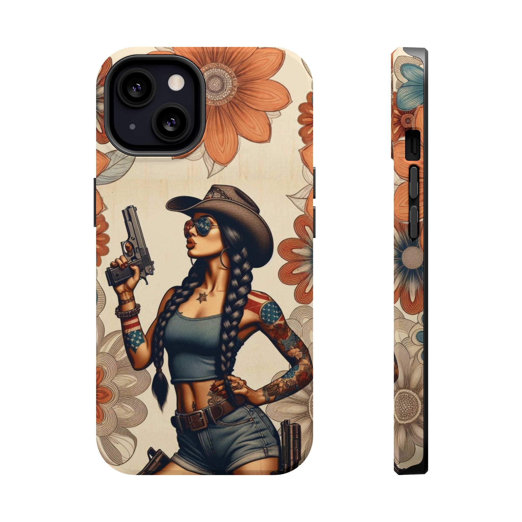 Americana 9mm Pinup Girl - Magnetic Impact‑Resistant Phone Case  iPhone 13-17 / Samsung S26  MagSafe Compatible
