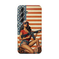 Americana AR-15 Pinup Girl - Impact‑Resistant Phone Case   Samsung Galaxy Series S22 / S22+ / S22 Ultra - S25 / S25+ / S25 Ultra