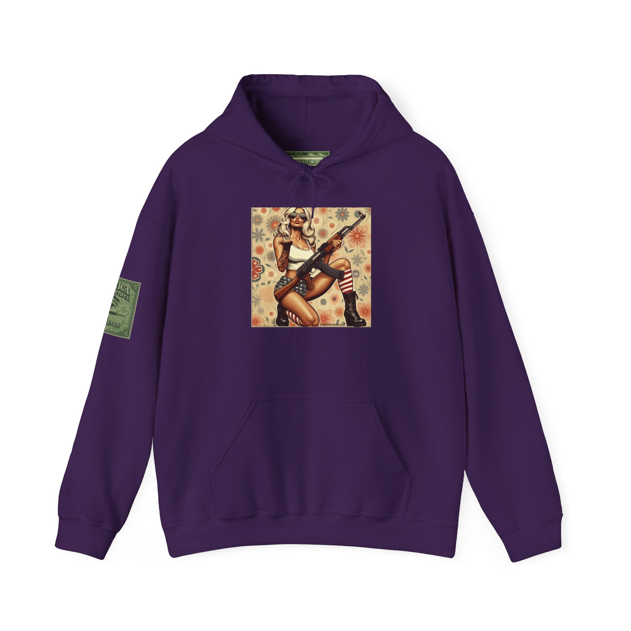 Retro Americana Pinup Gunslinger Hoodie — Vintage Pinup Girls Pullover
