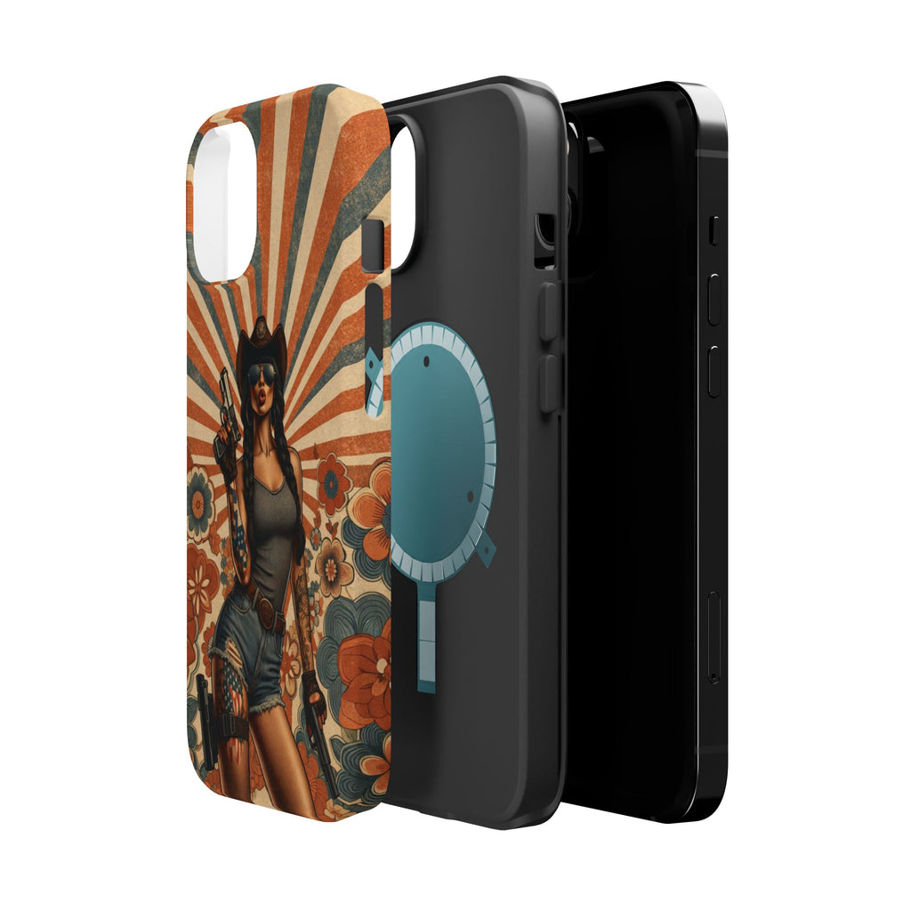 Americana 9mm Pinup Girl - Magnetic Impact‑Resistant Phone Case  iPhone 13-17 / Samsung S26  MagSafe Compatible