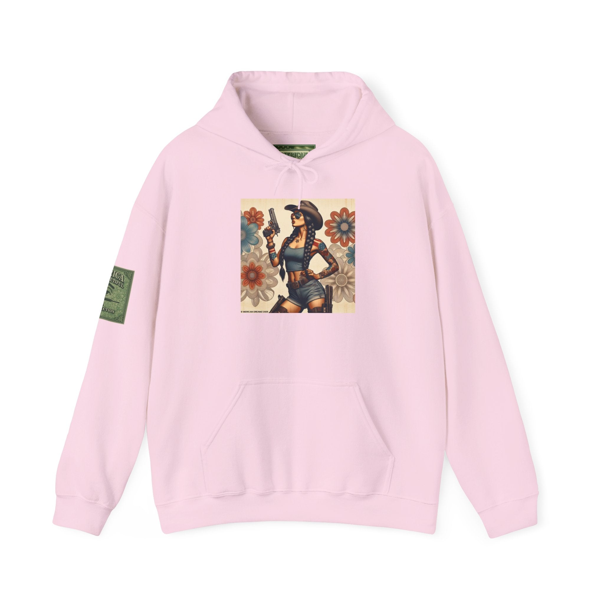 Retro Americana Pinup Gunslinger Hoodie — Vintage Pinup Girls Pullover