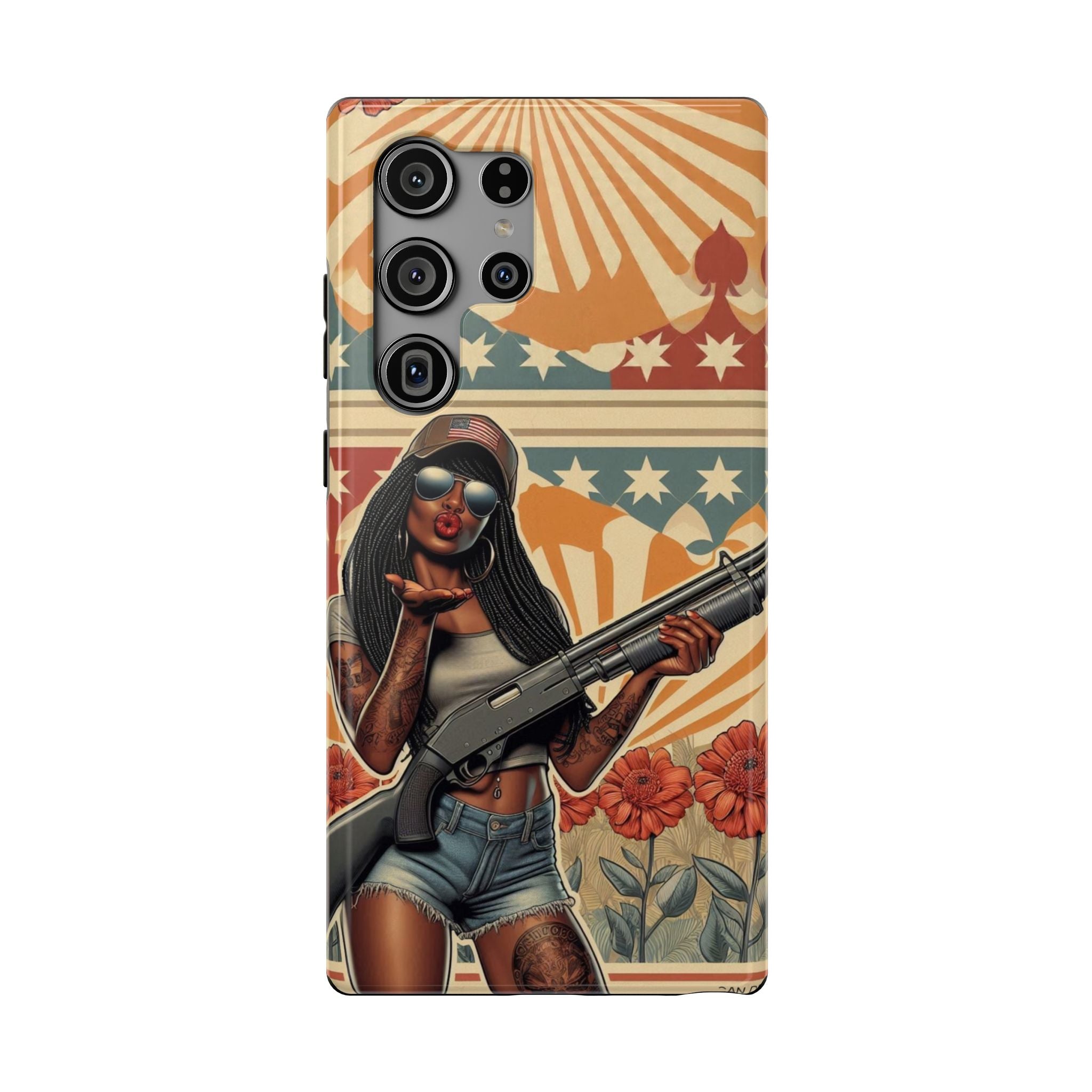 Americana 12 Gauge Pinup Girl - Impact‑Resistant Phone Case   Samsung Galaxy Series S22 / S22+ / S22 Ultra - S25 / S25+ / S25 Ultra