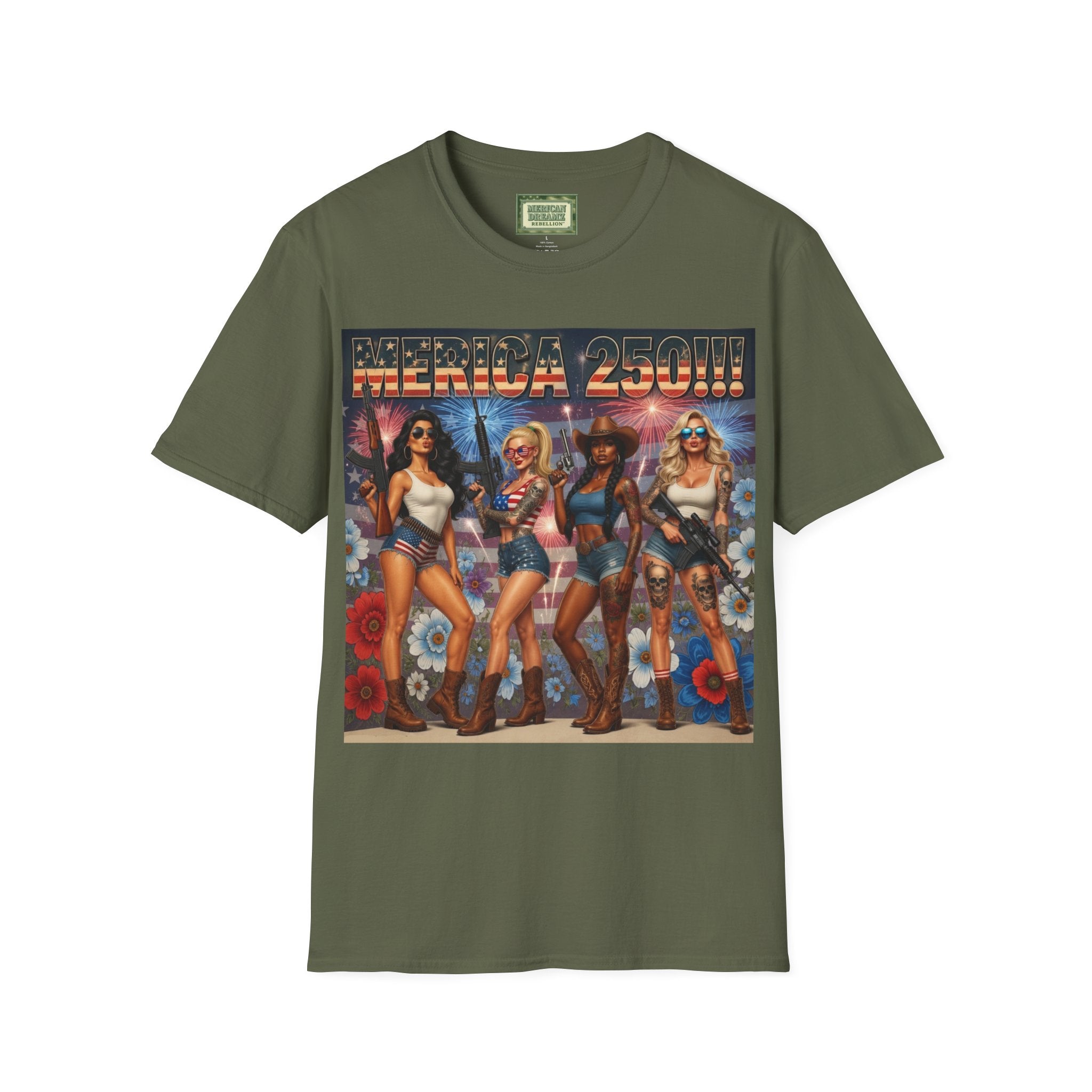 MERICAN DREAMZ REBELLION – MERICA 250!!!  Graphic T‑Shirt – 250 Years of Freedom 1776-2026 Graphic Tee-#3