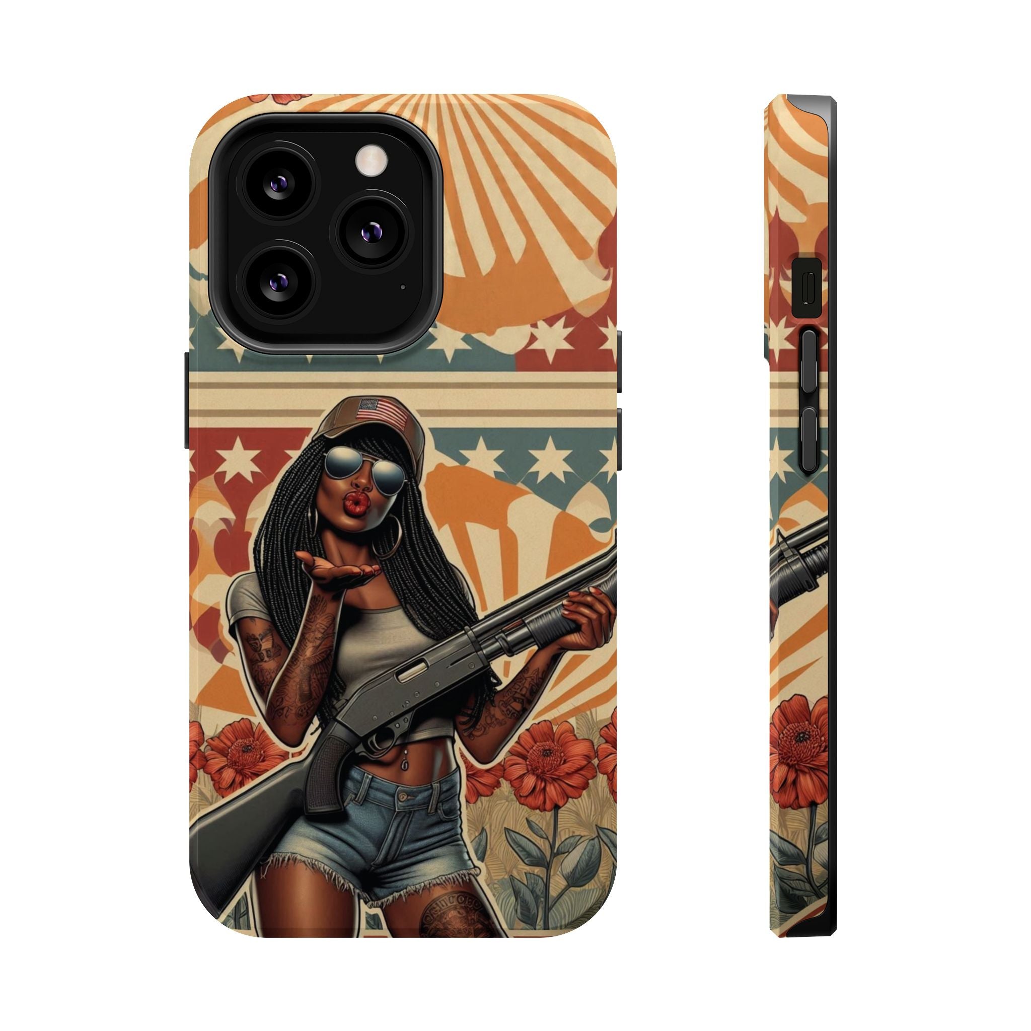 Americana 12GA Pinup Girl - Magnetic Impact‑Resistant Phone Case  iPhone 13-17 / Samsung S26  MagSafe Compatible