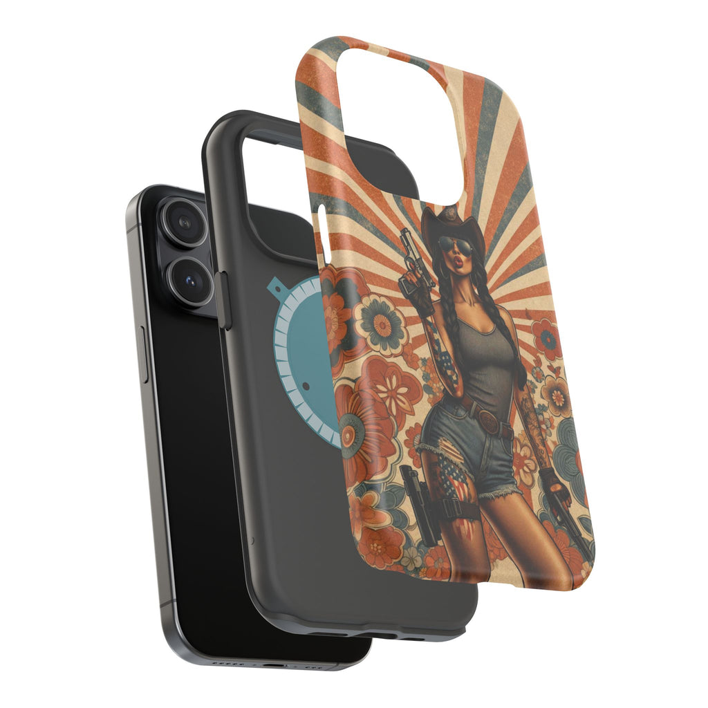 Americana 9mm Pinup Girl - Magnetic Impact‑Resistant Phone Case  iPhone 13-17 / Samsung S26  MagSafe Compatible