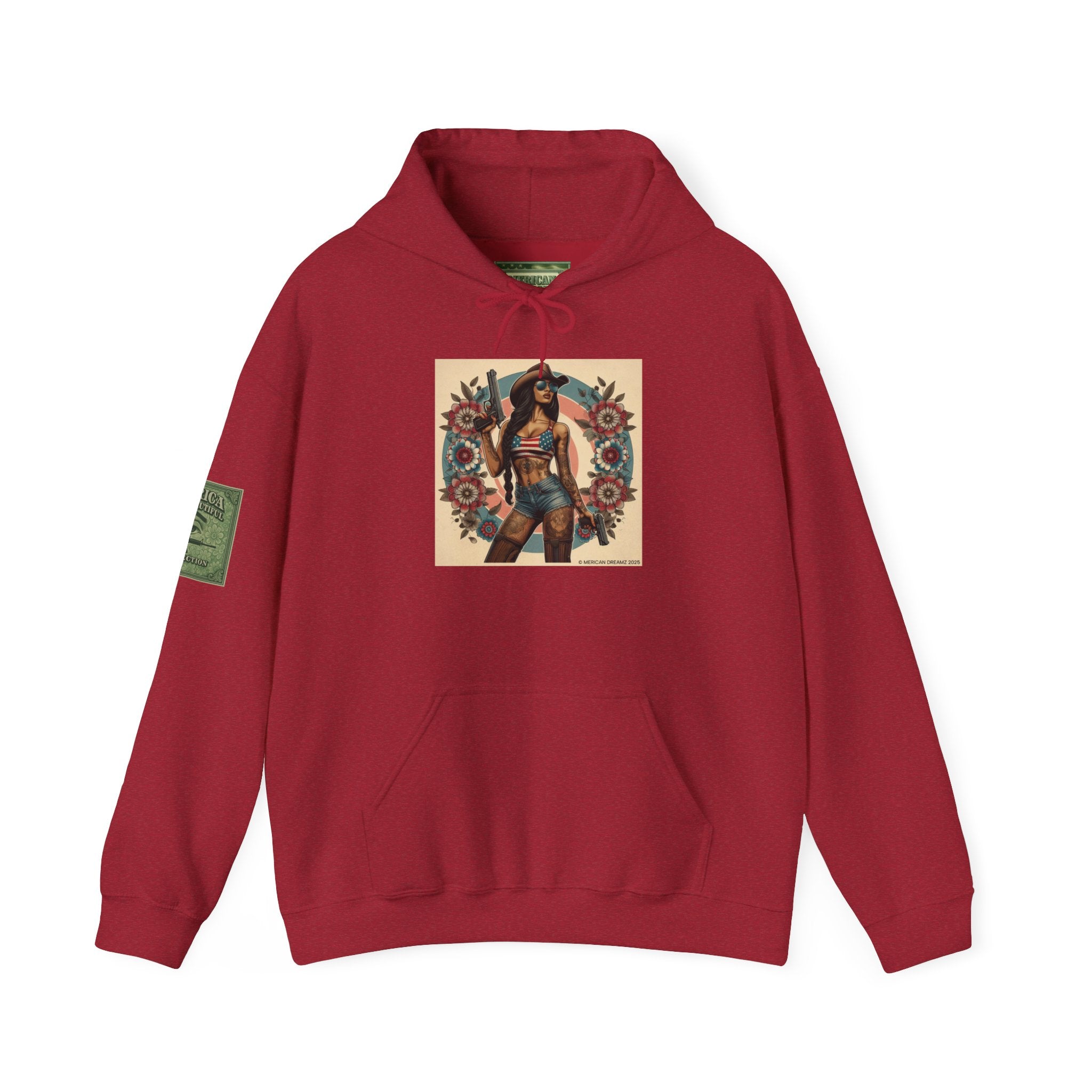 Retro Americana Pinup Gunslinger Hoodie — Vintage Pinup Girls Pullover