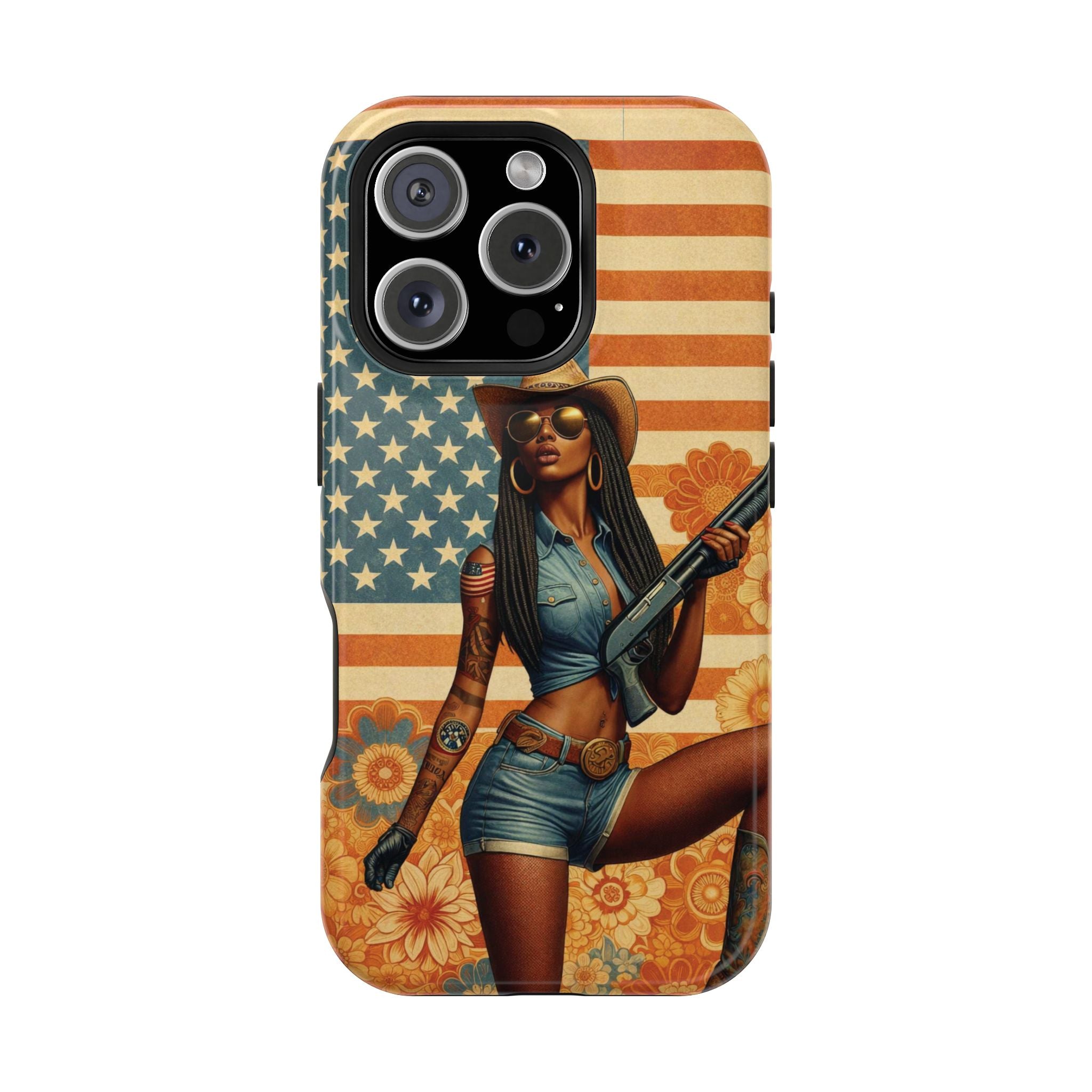 Americana 12GA Pinup Girl - Magnetic Impact‑Resistant Phone Case  iPhone 13-17 / Samsung S26  MagSafe Compatible
