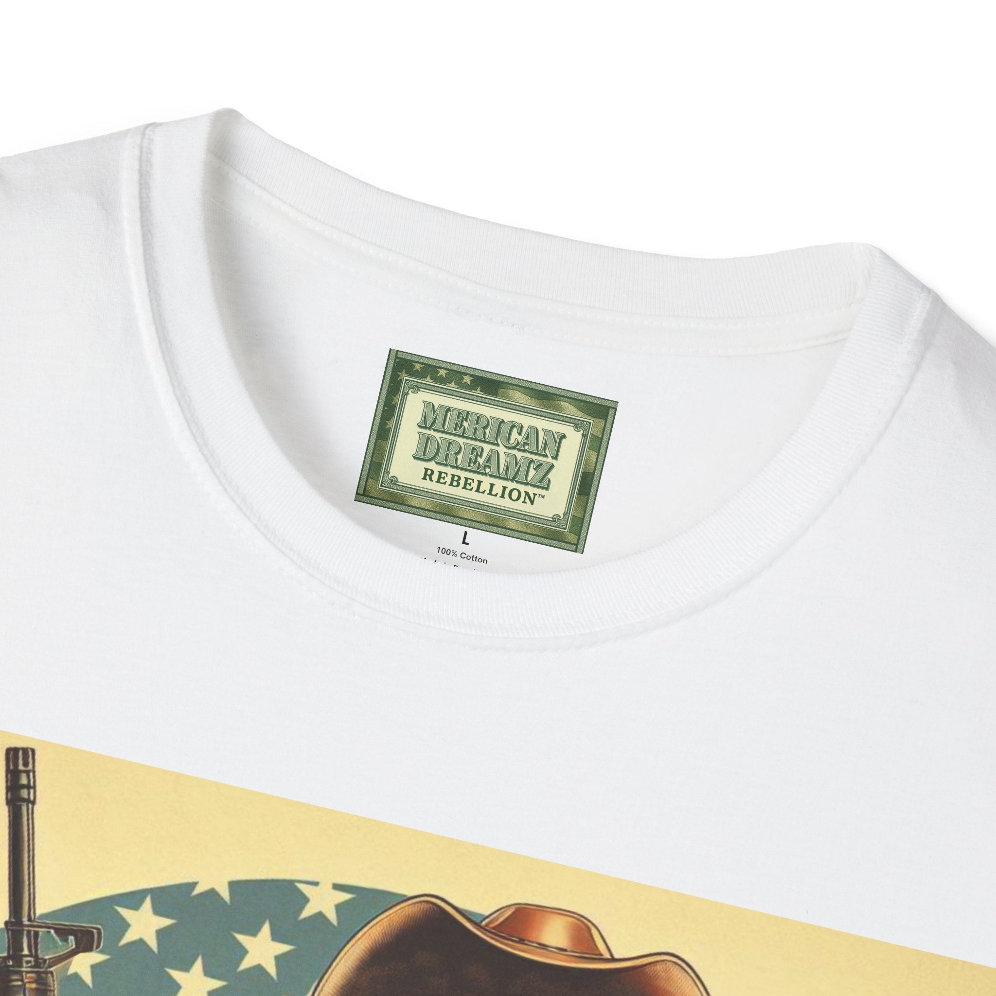 Pin-Up Americana T-Shirt — Retro Floral Gun Cowgirl Vintage Style (US Only)