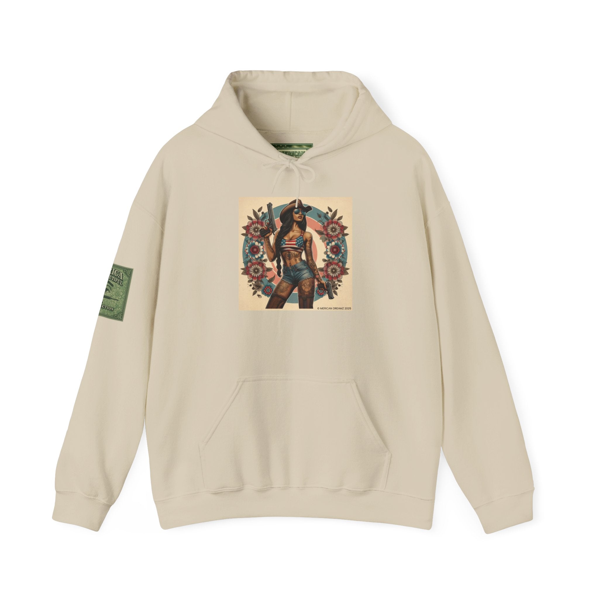Retro Americana Pinup Gunslinger Hoodie — Vintage Pinup Girls Pullover