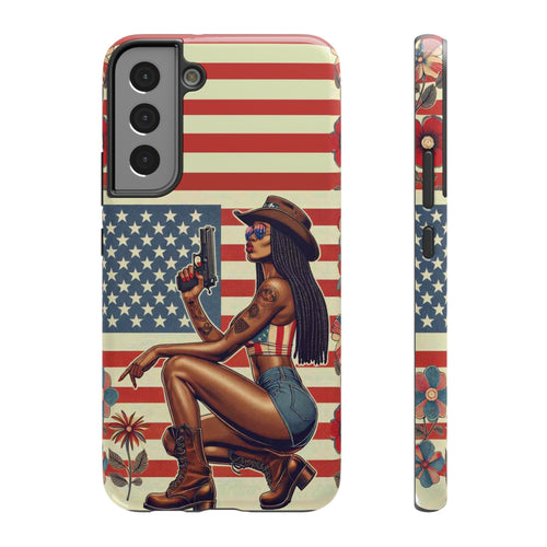 Americana 9mm Pinup Girl - Impact‑Resistant Phone Case   Samsung Galaxy Series S22 / S22+ / S22 Ultra - S25 / S25+ / S25 Ultra